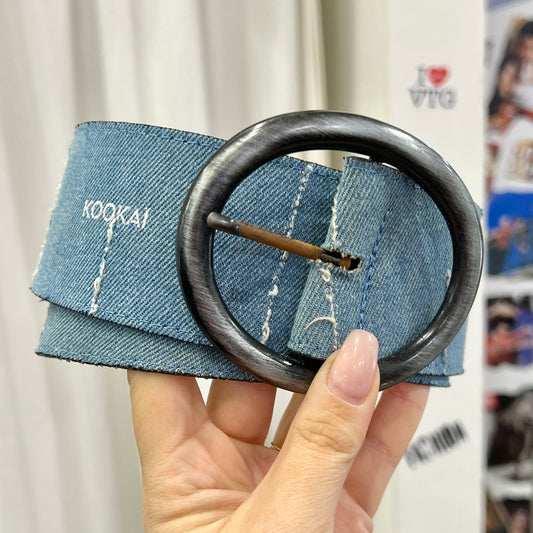 kookai 00s leather denim belt