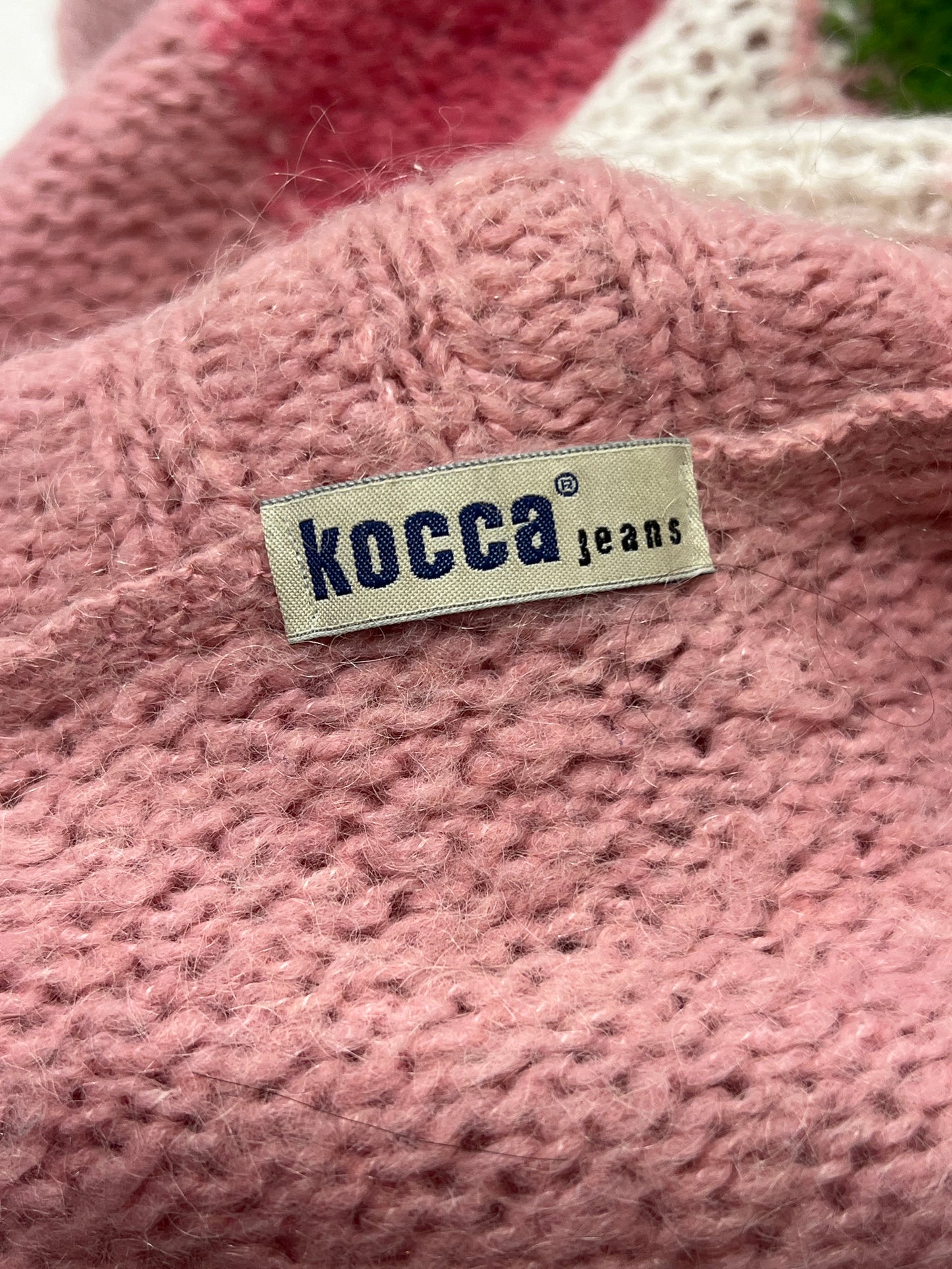 kocca 00s pink argyle roll neck wool sweater