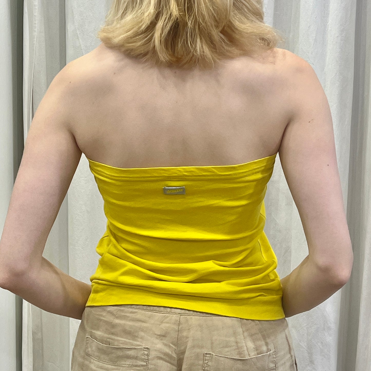 dimensione danza 00s yellow halter top