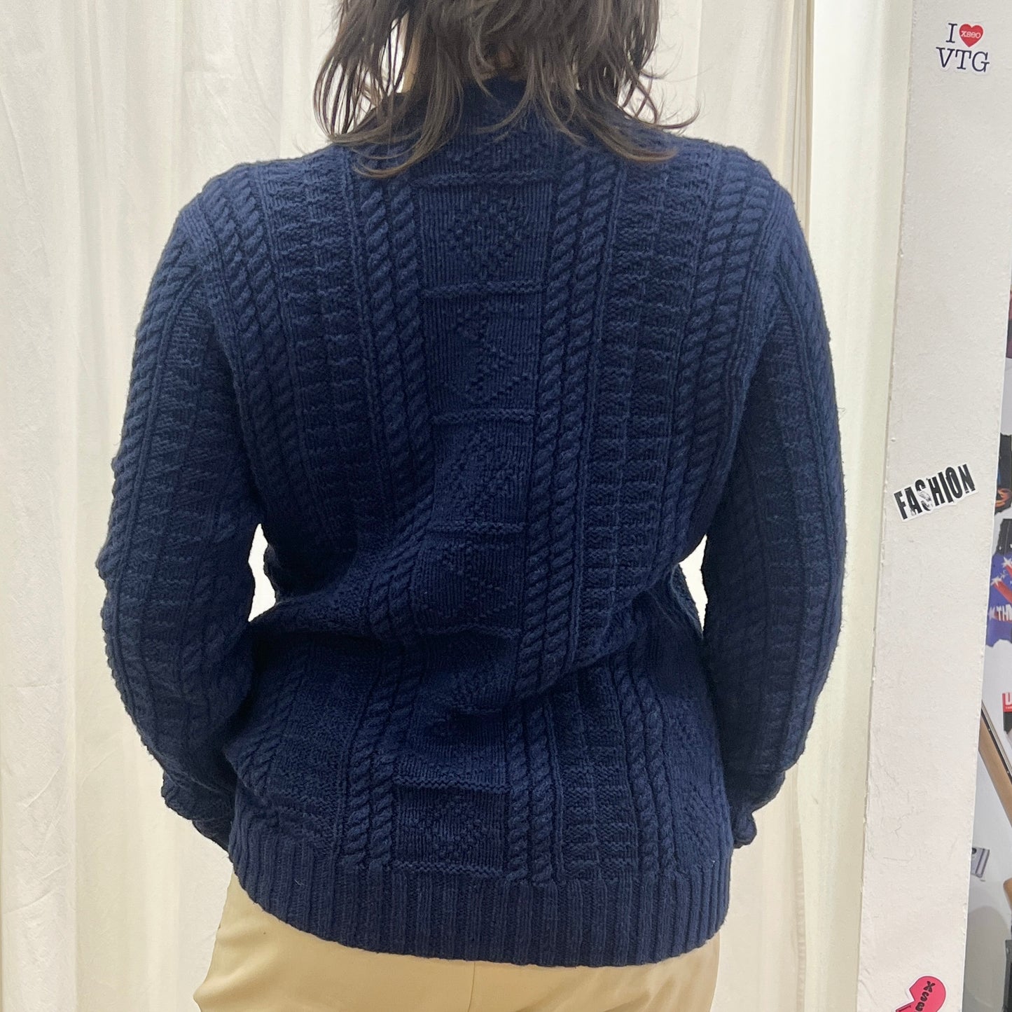 ralph lauren 90s polo sport navy blue knit cotton sweater