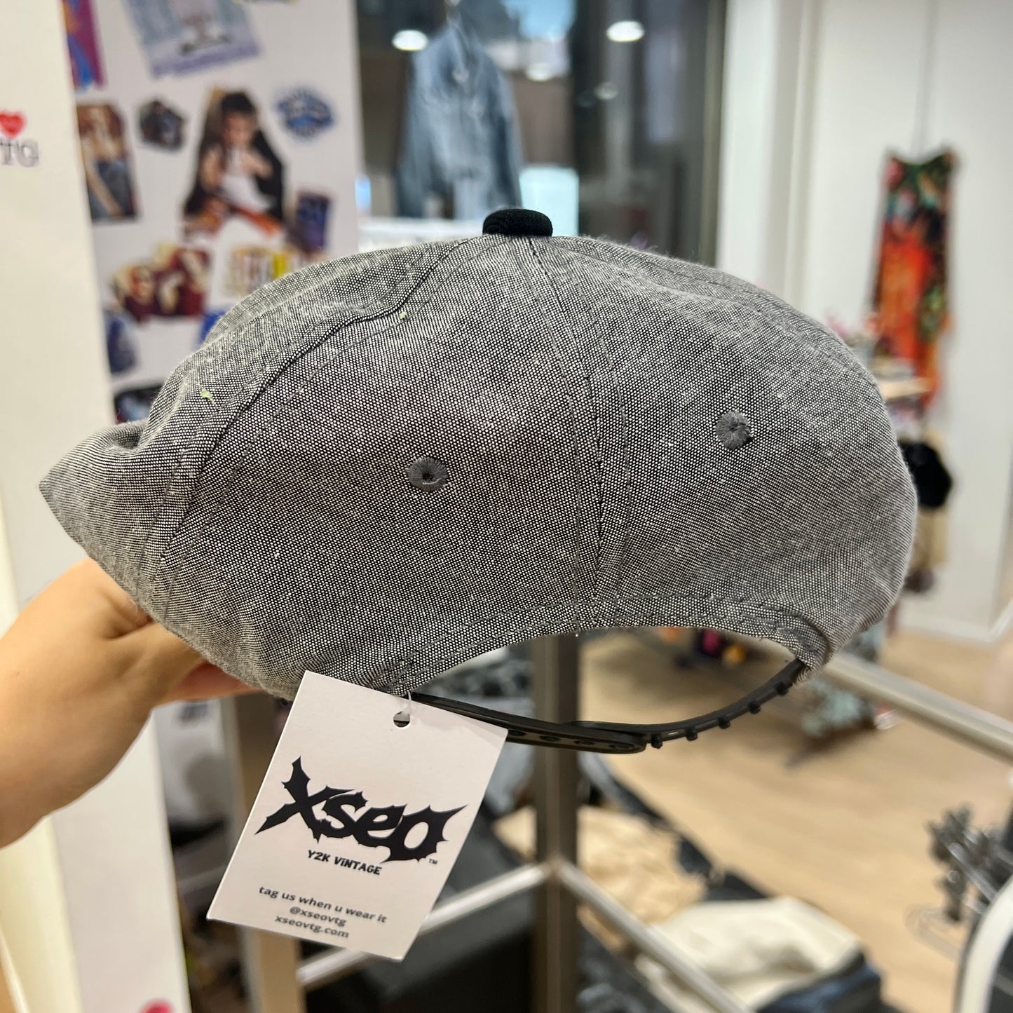 grey back NY snapback cap