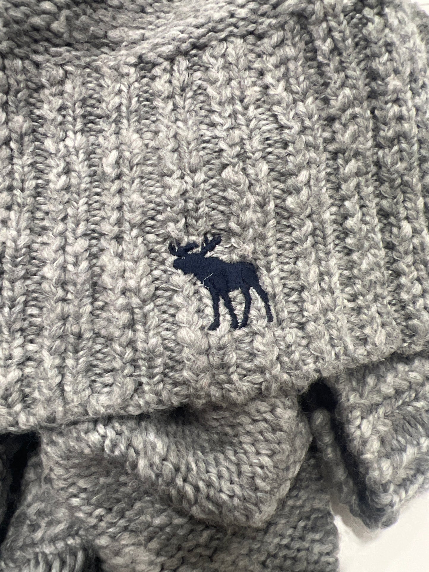 abercrombie&fitch 00s grey wool v neck sweater