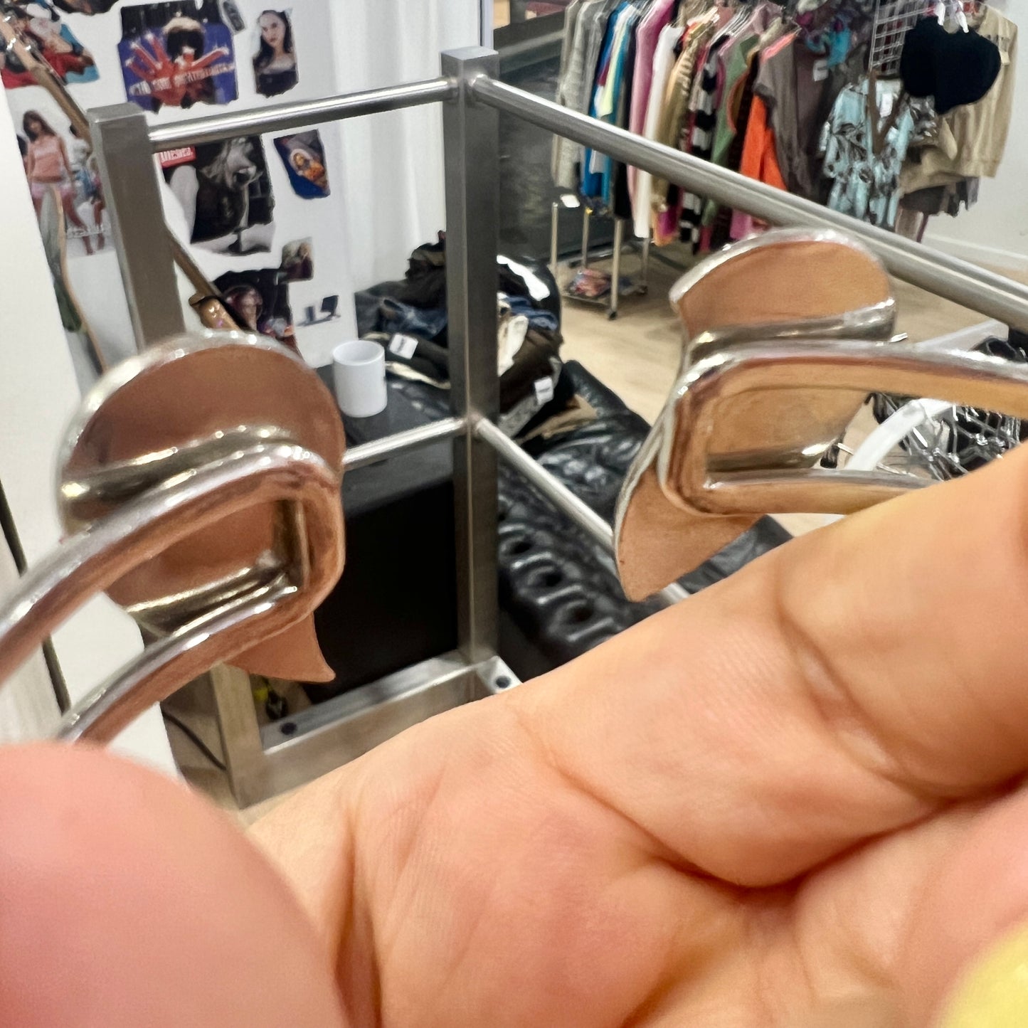 silver heart cuff bracelet