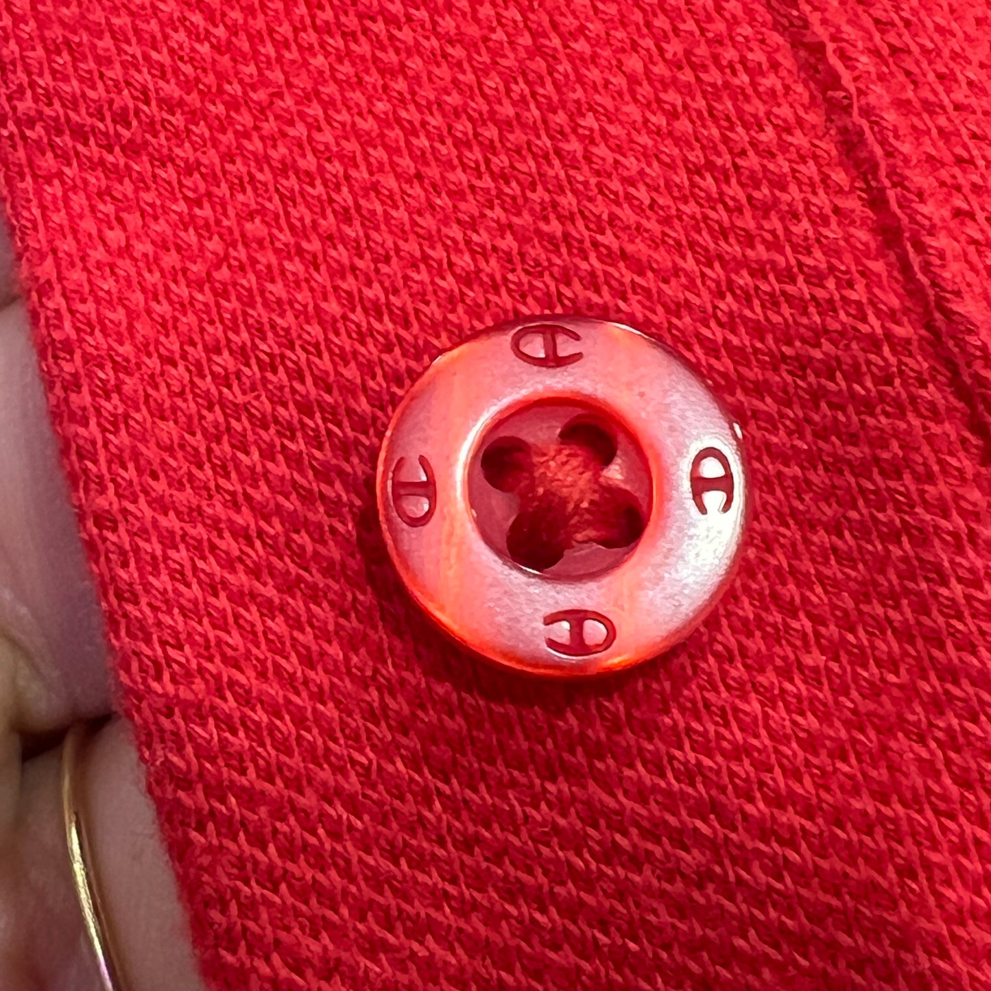 champion 00s red sleeveless polo tshirt vest
