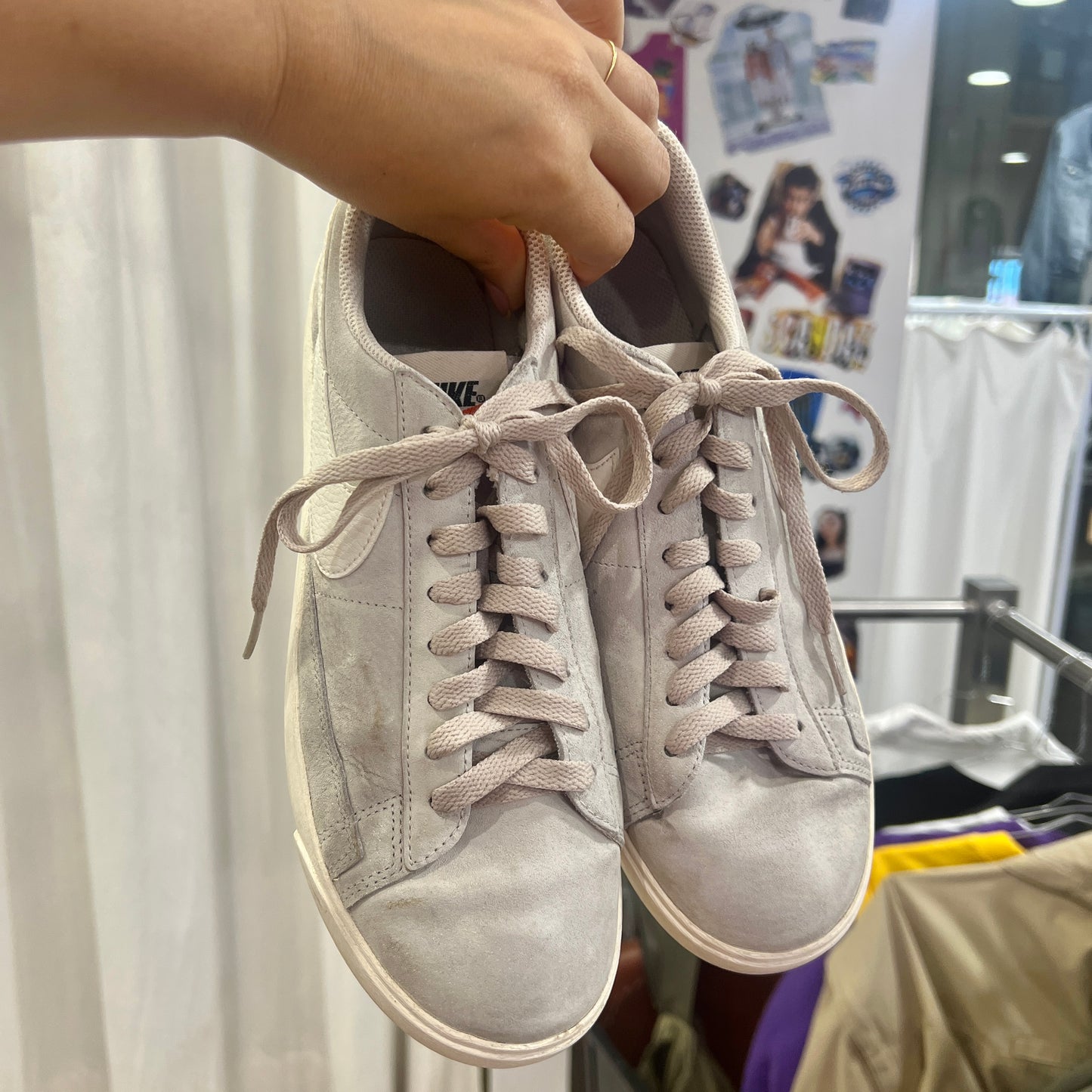 nike blazer 2018 ice grey suede low top sneakers