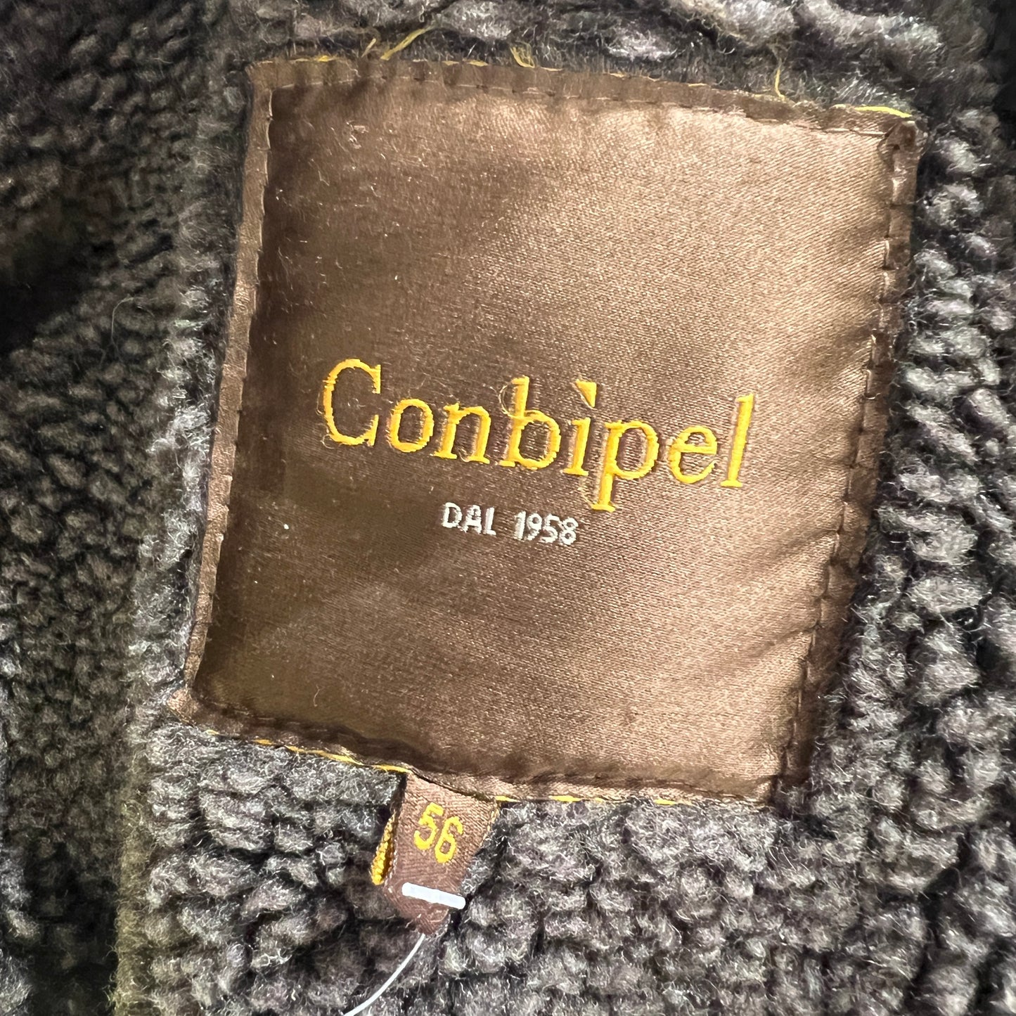 conbipel 00s brown sheepskin suede bomber jacket