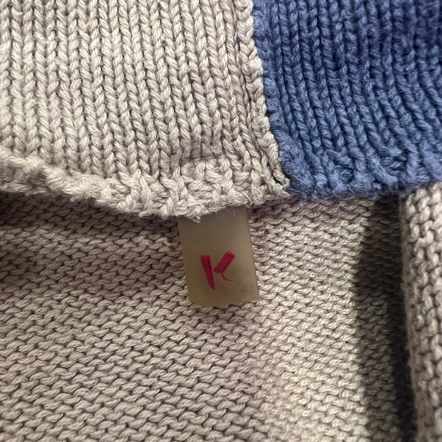kenzo 90s colorblock crop knit cotton sweater