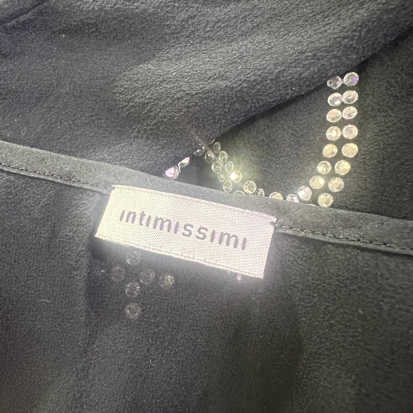 intimissimi 00s silk sheer robe with rhynestone crown