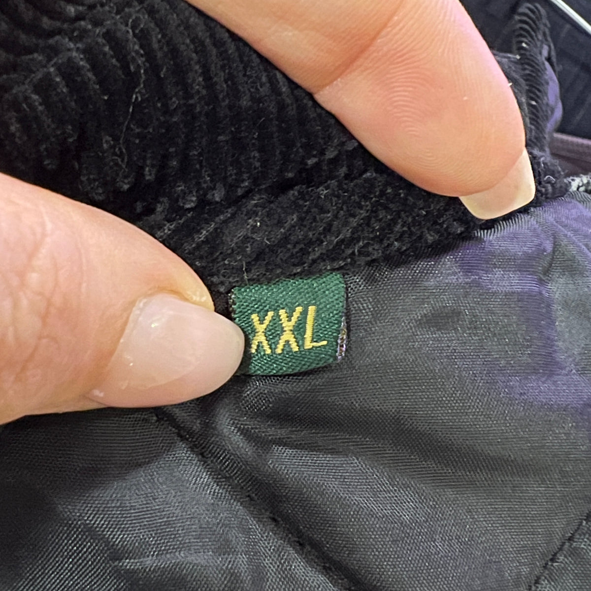 european project 00s black quilted vest with corduroy velvet collar