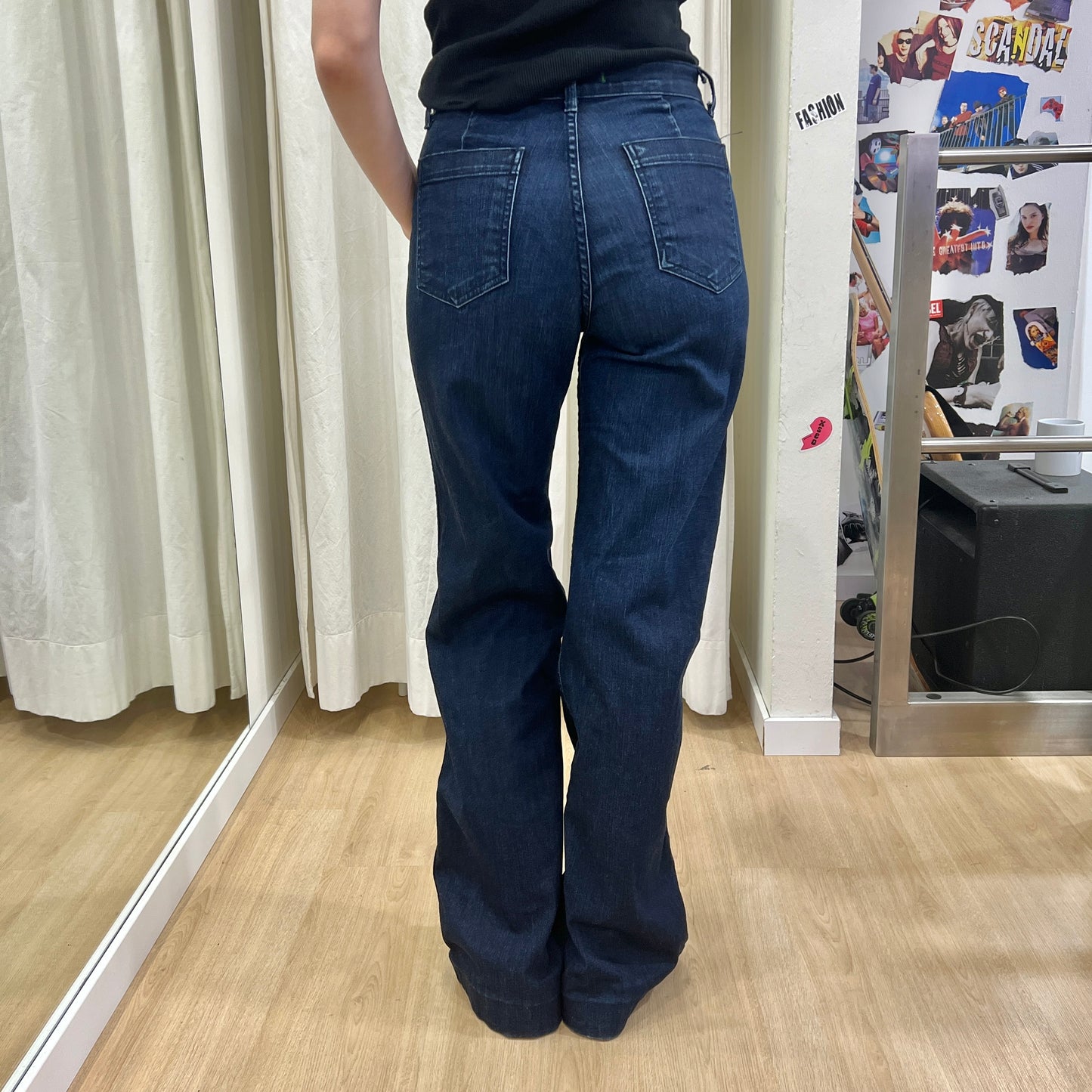 j brand 00s dark wash high waisted flared jeans