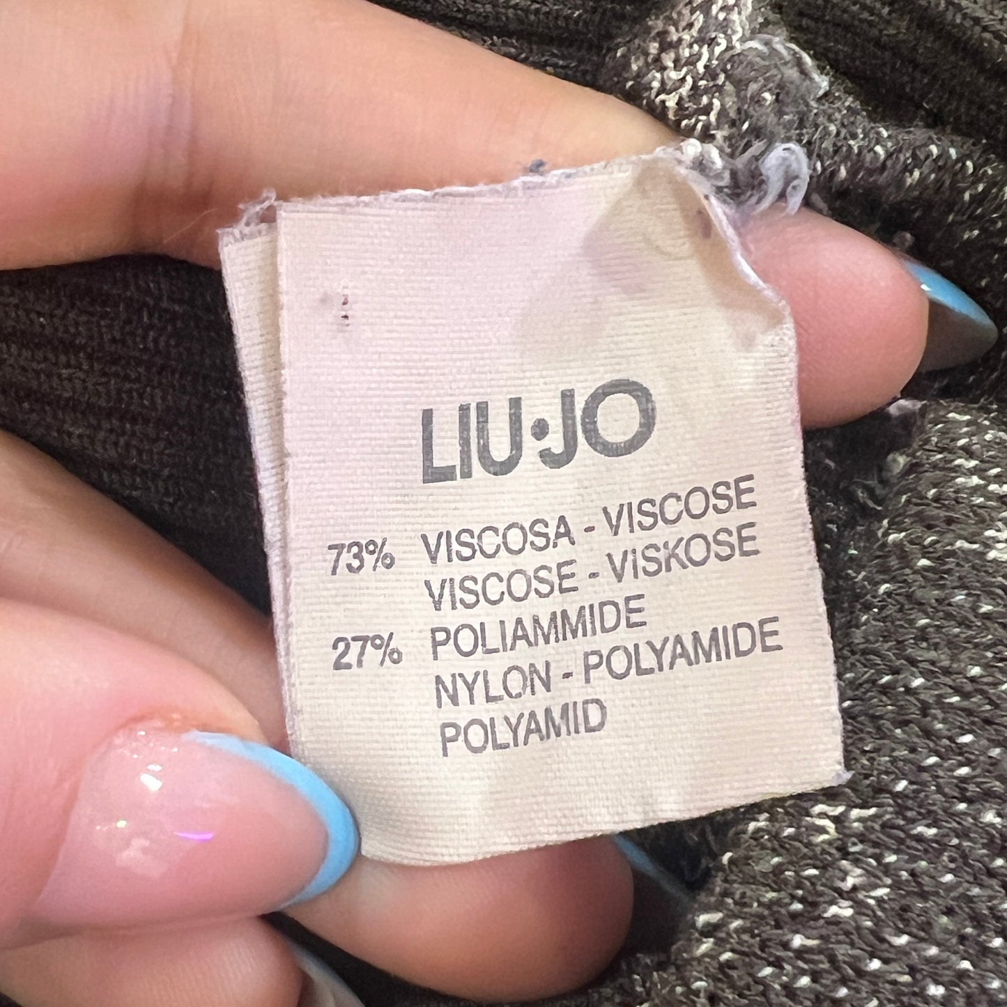 liu jo 00s brown light knit blouse with portrait