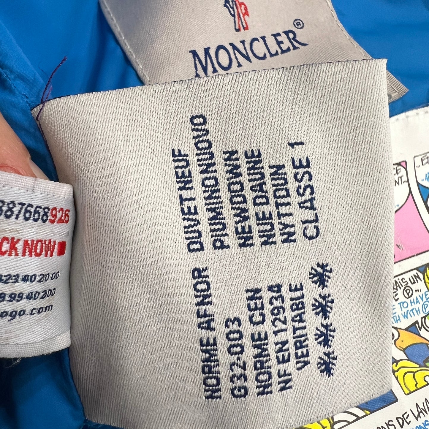 moncler 00s bright blue down puffer jacket with hood