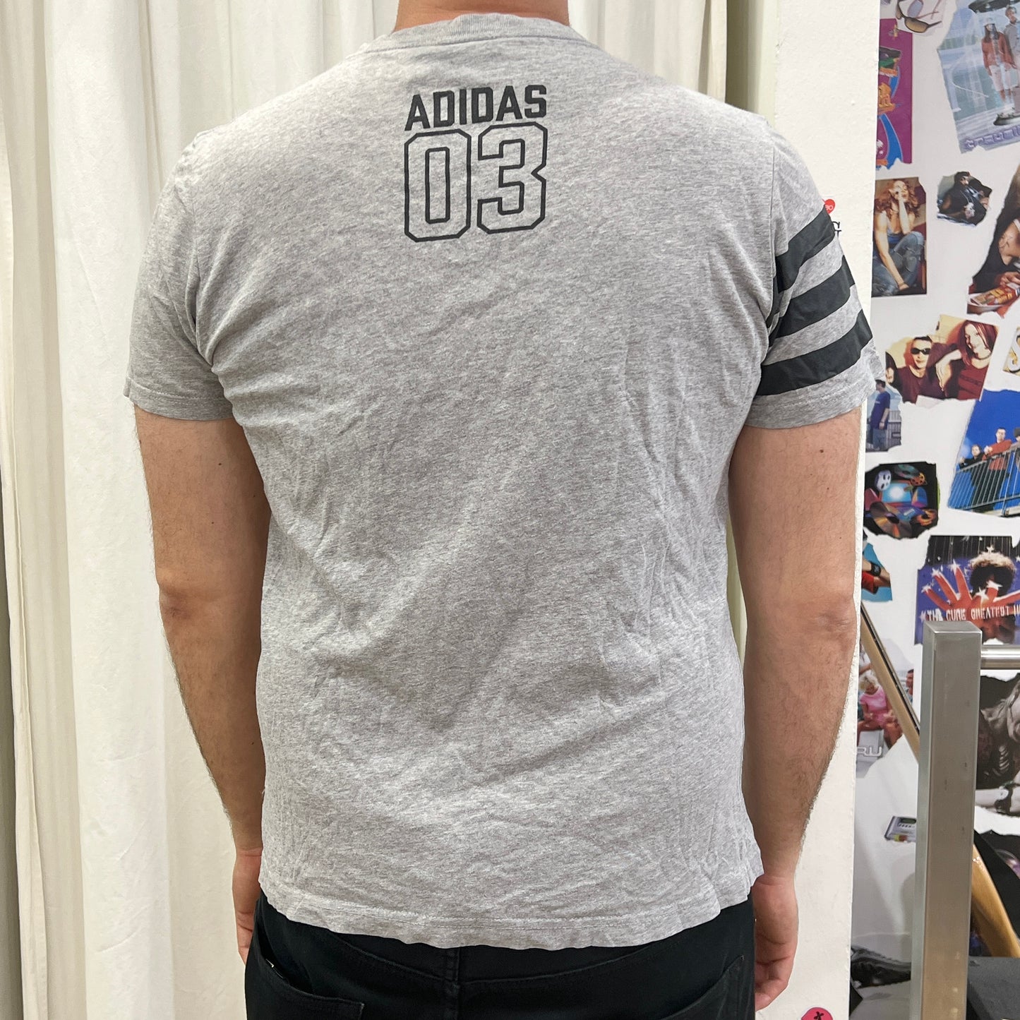 adidas 00s grey tshirt with black logo