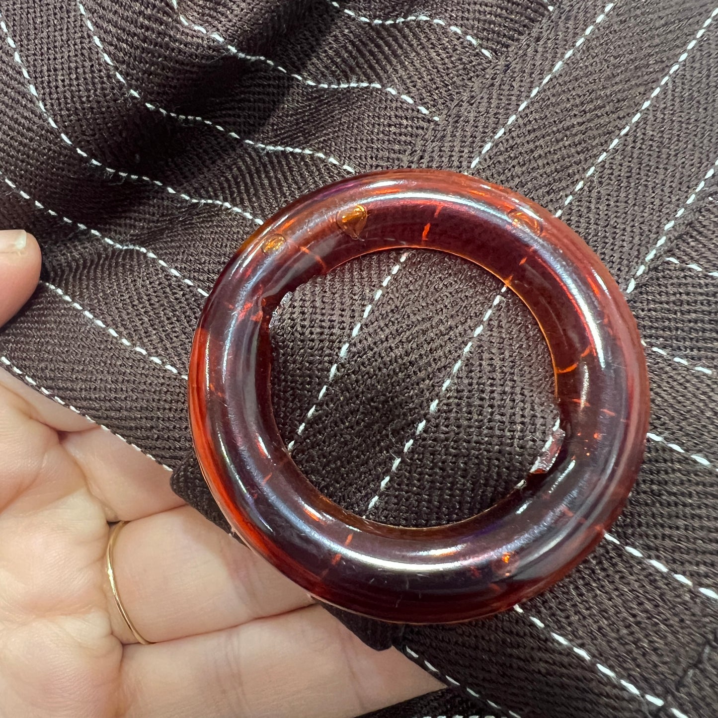 90s brown pinstripe maxi tube skirt with resin buckles