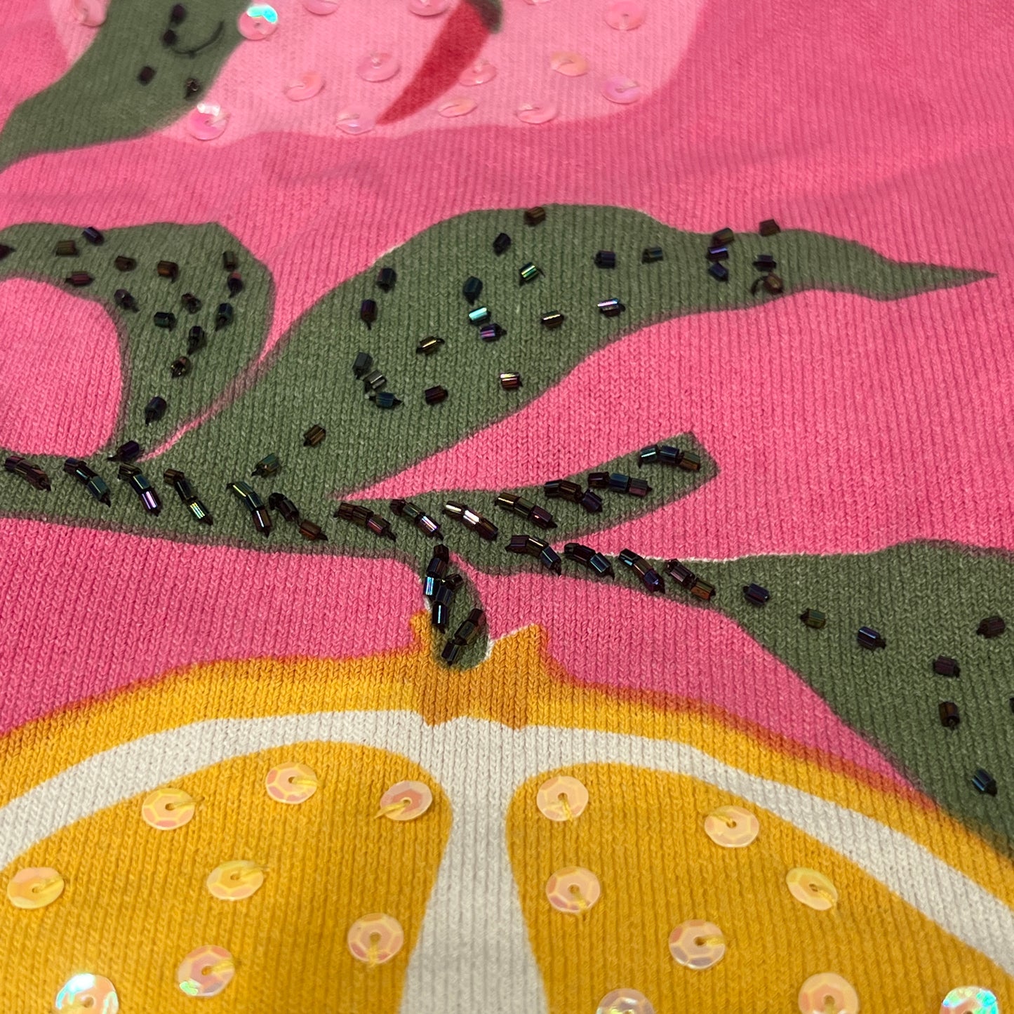 salepepe 00s pink halter top with beaded fruit print