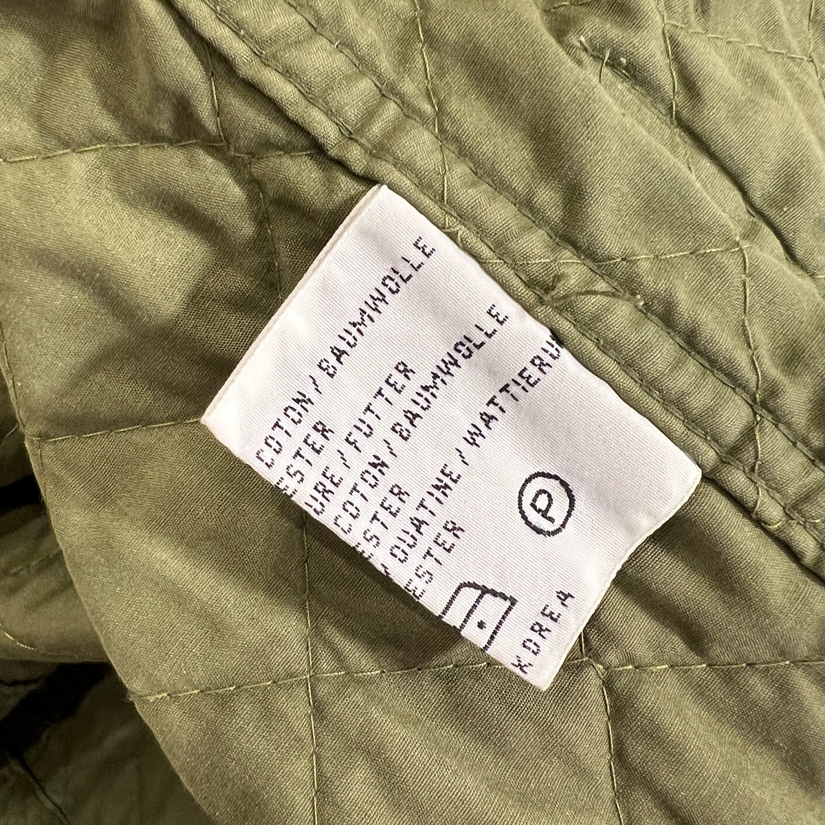 faciba 00s green quilted jacket with corduroy velvet collar