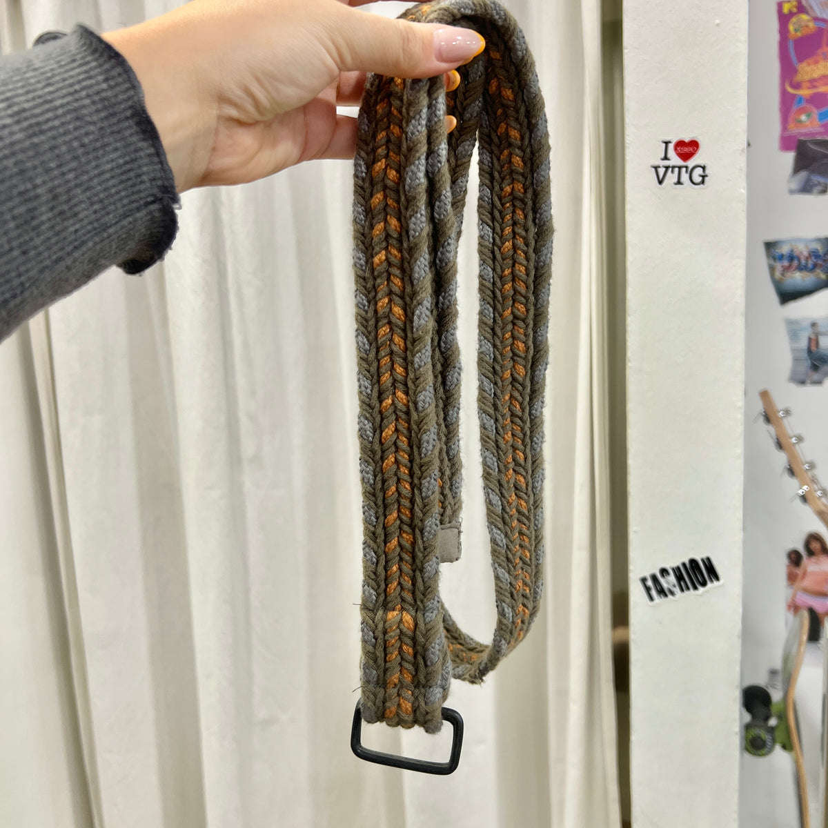 grey orange knit belt