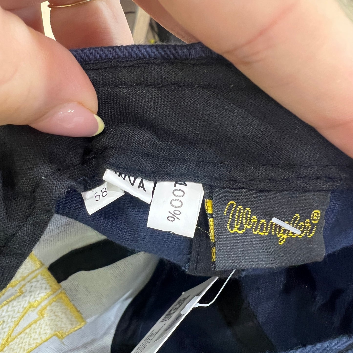 wrangler navy blue baseball cap with yellow embroidered logo