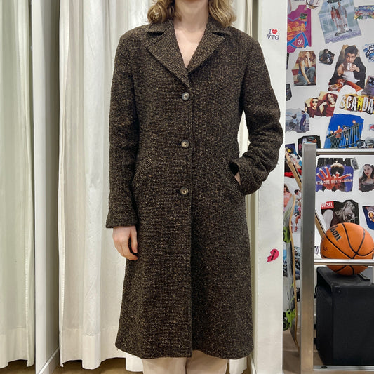stefanel 00s brown wool coat