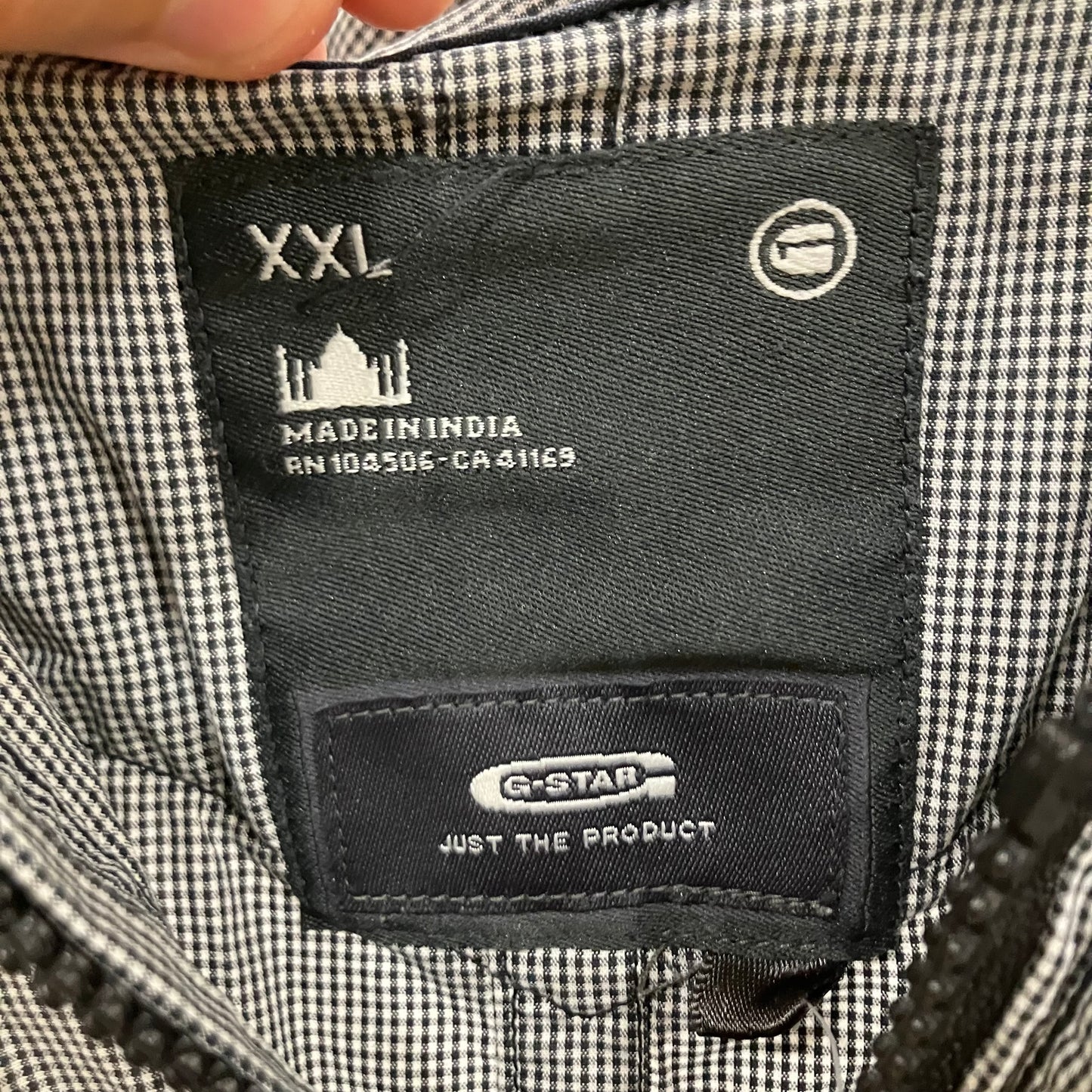 g star 00s black white micro gingham cargo short sleeve shirt