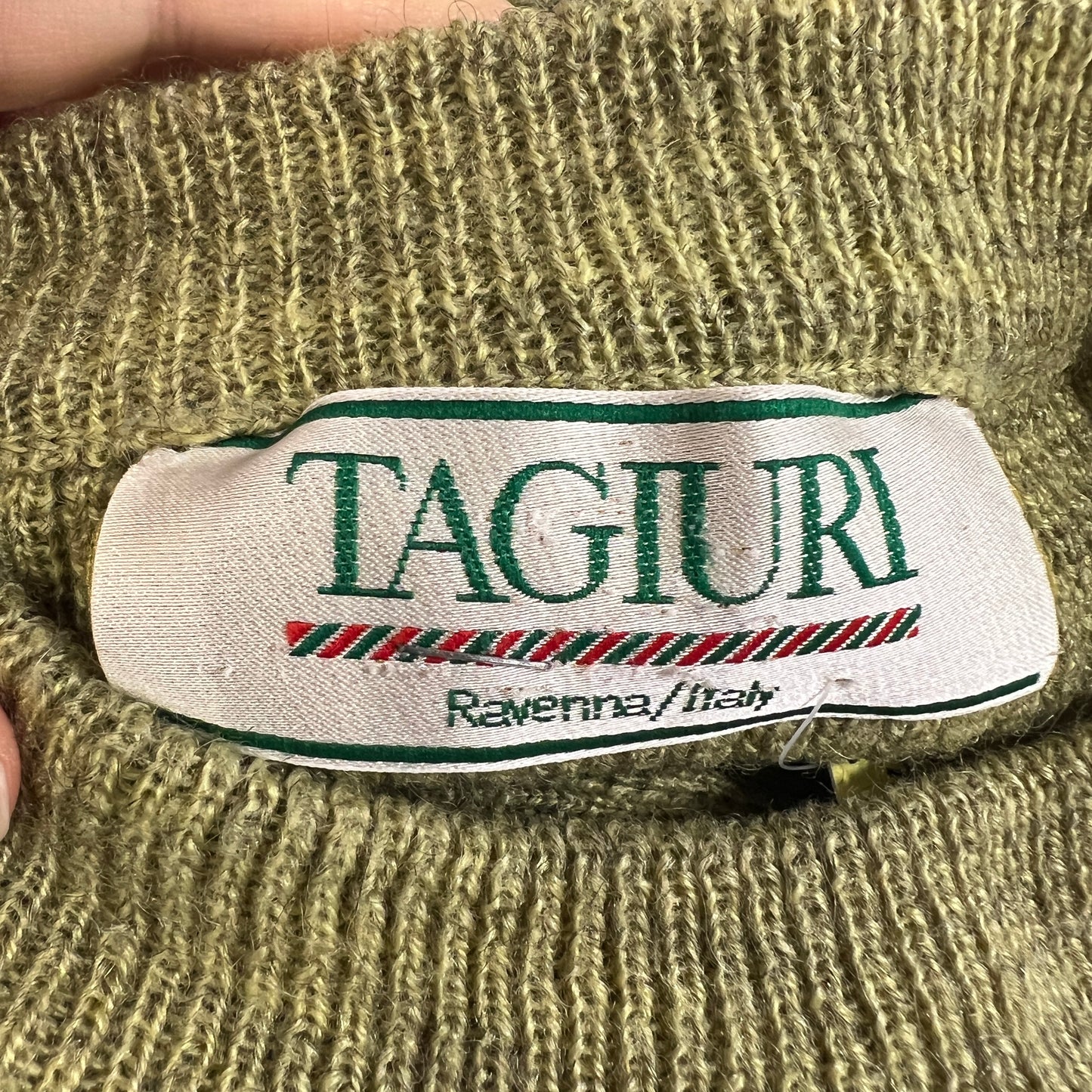 tagiuri 00s light green ribbed wool sweater