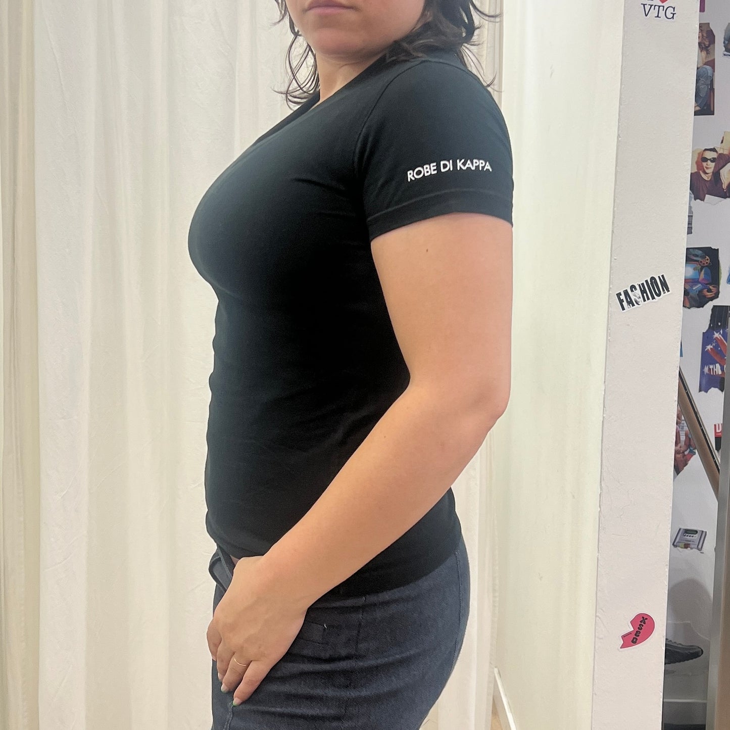 kappa 00s black v neck tshirt