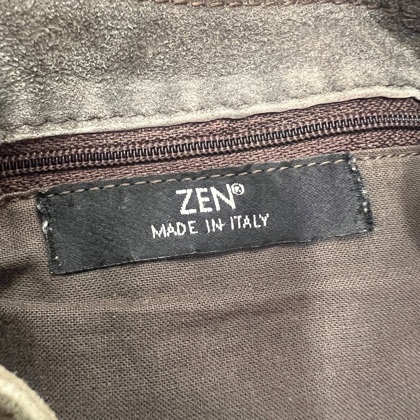 zen 00s topey brown suede crossbody bag