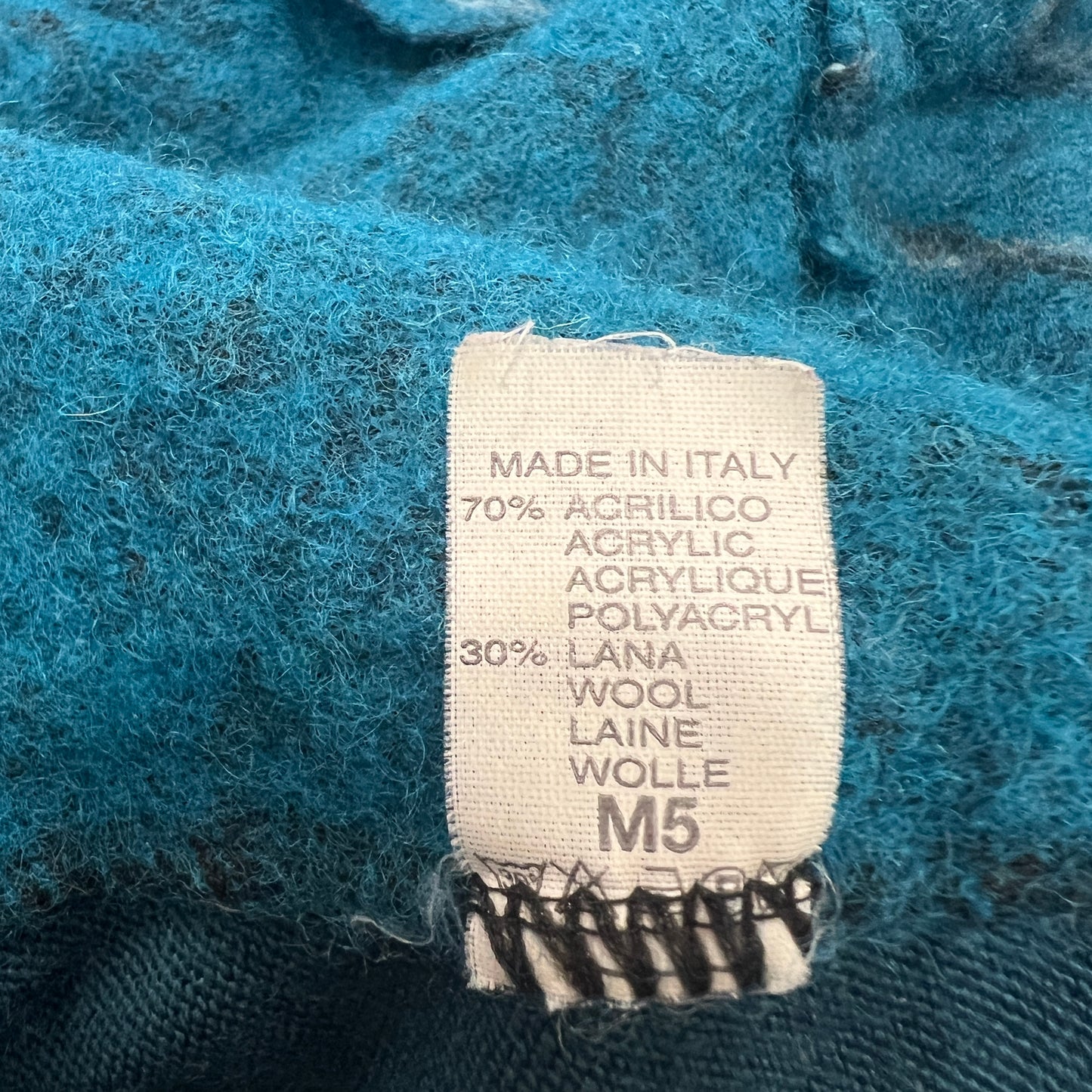 00s blue wool asymmetric long vest minidress