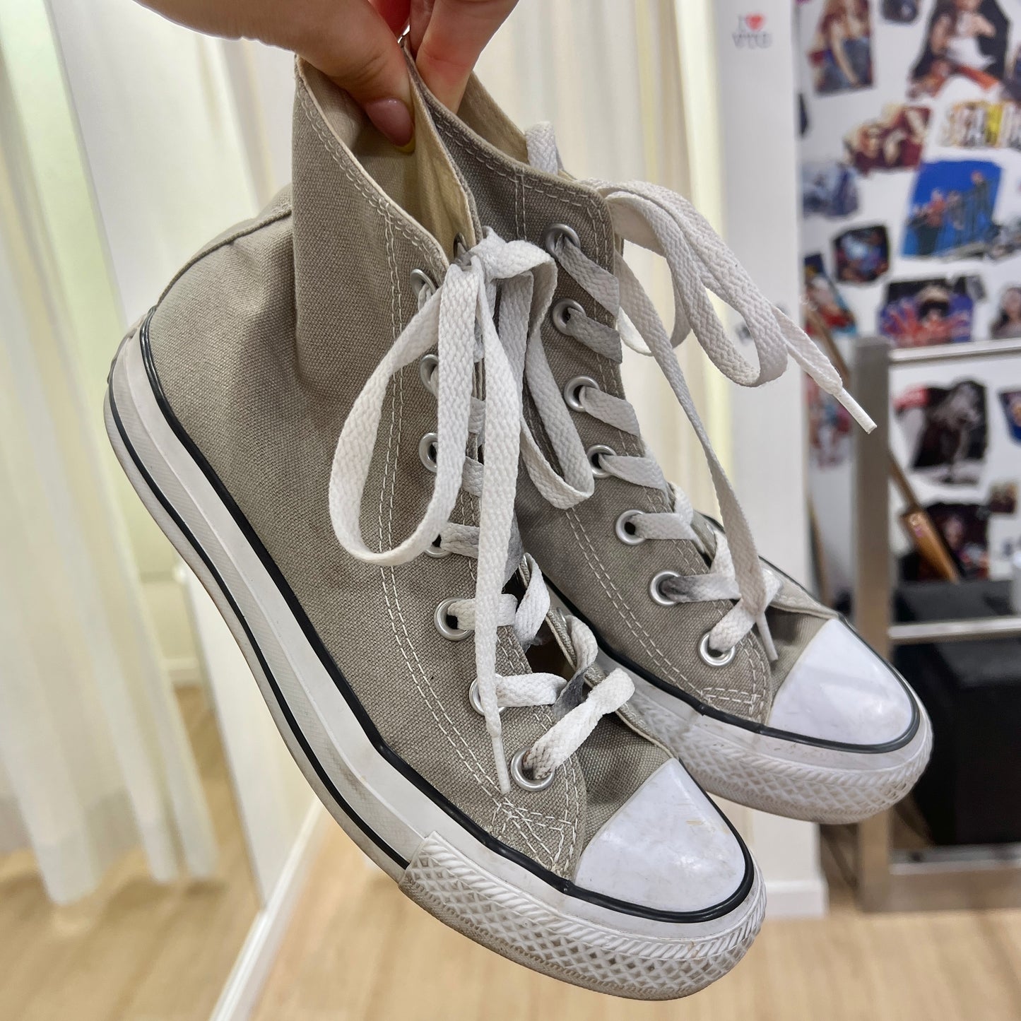 converse chuck taylor all star high-top sneakers in beige