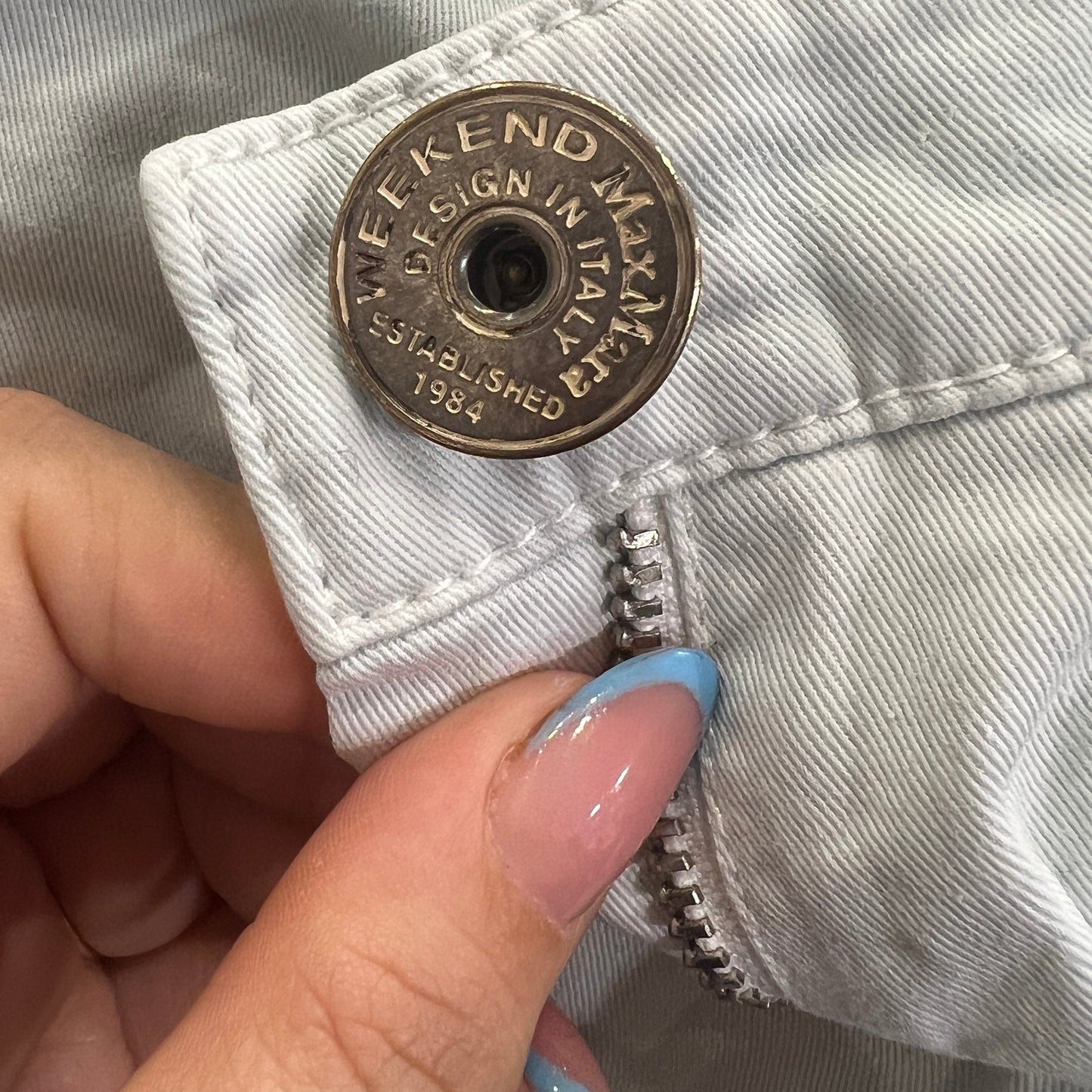 weekend max mara 00s light blue skinny cargo pants