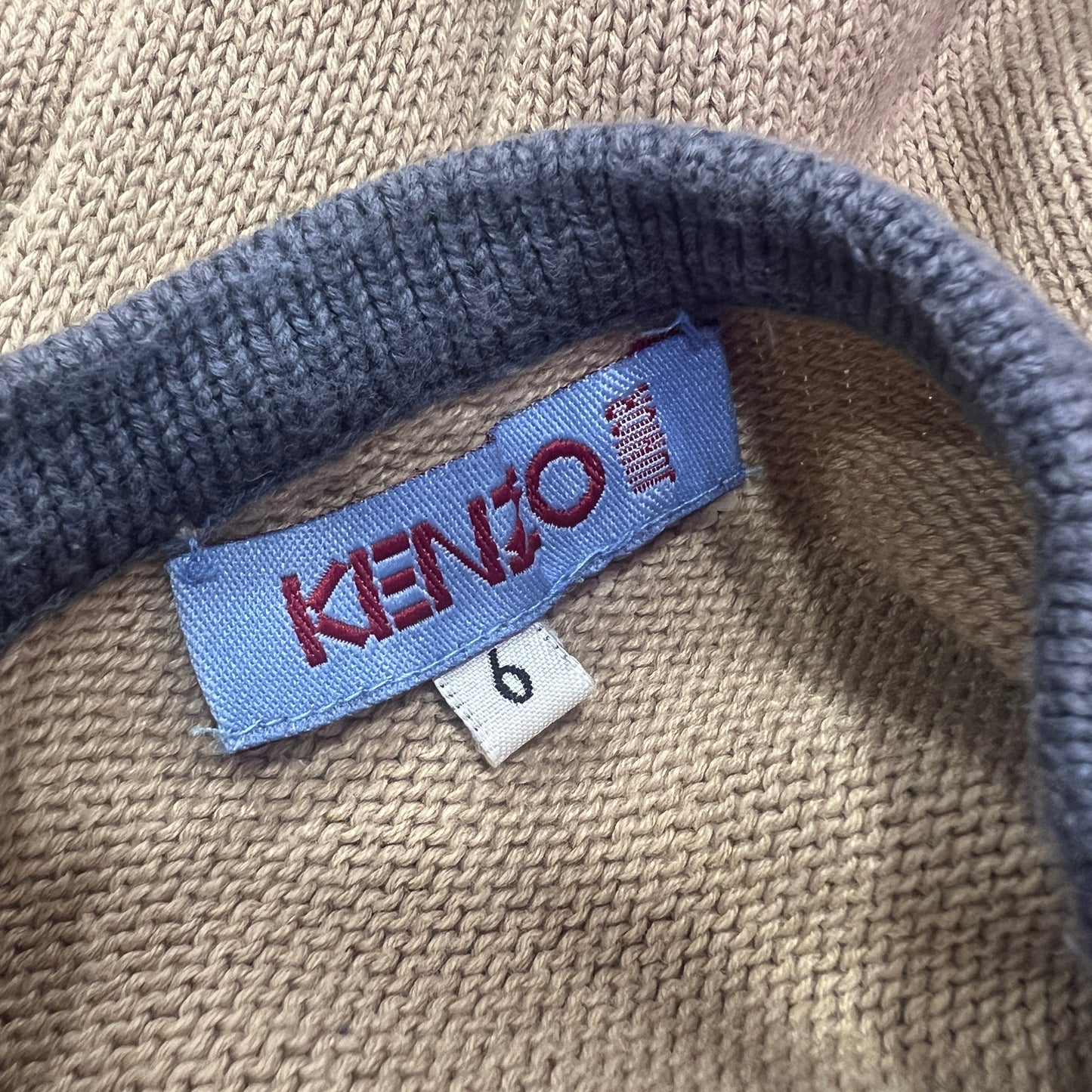 kenzo 90s colorblock crop knit cotton sweater