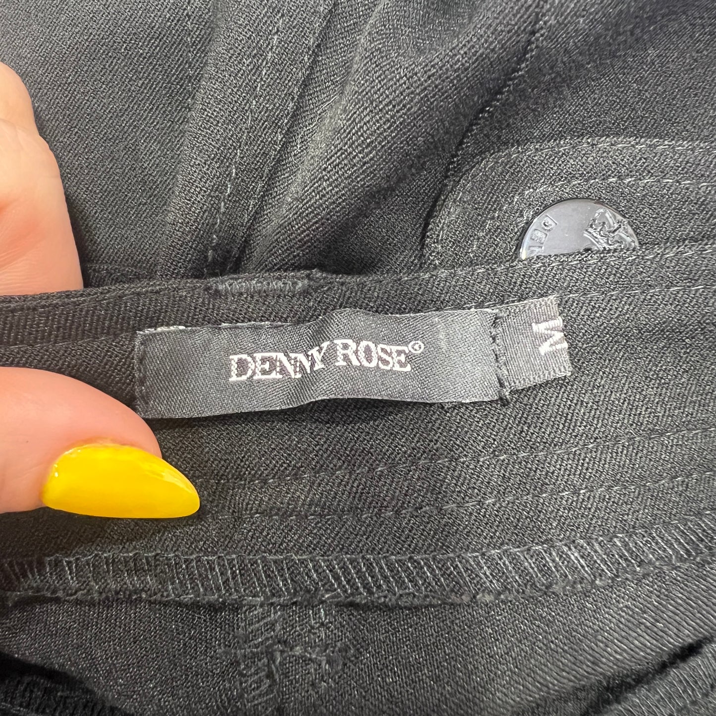 denny rose 00s black capri shorts with rhynestone patch