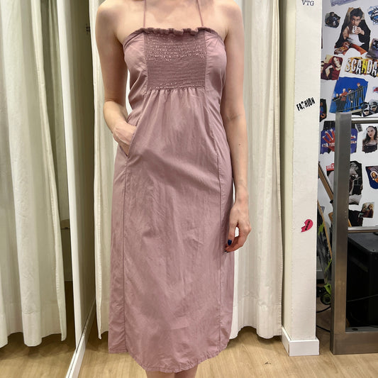 maison margiela 00s dusty pink tube maxi dress