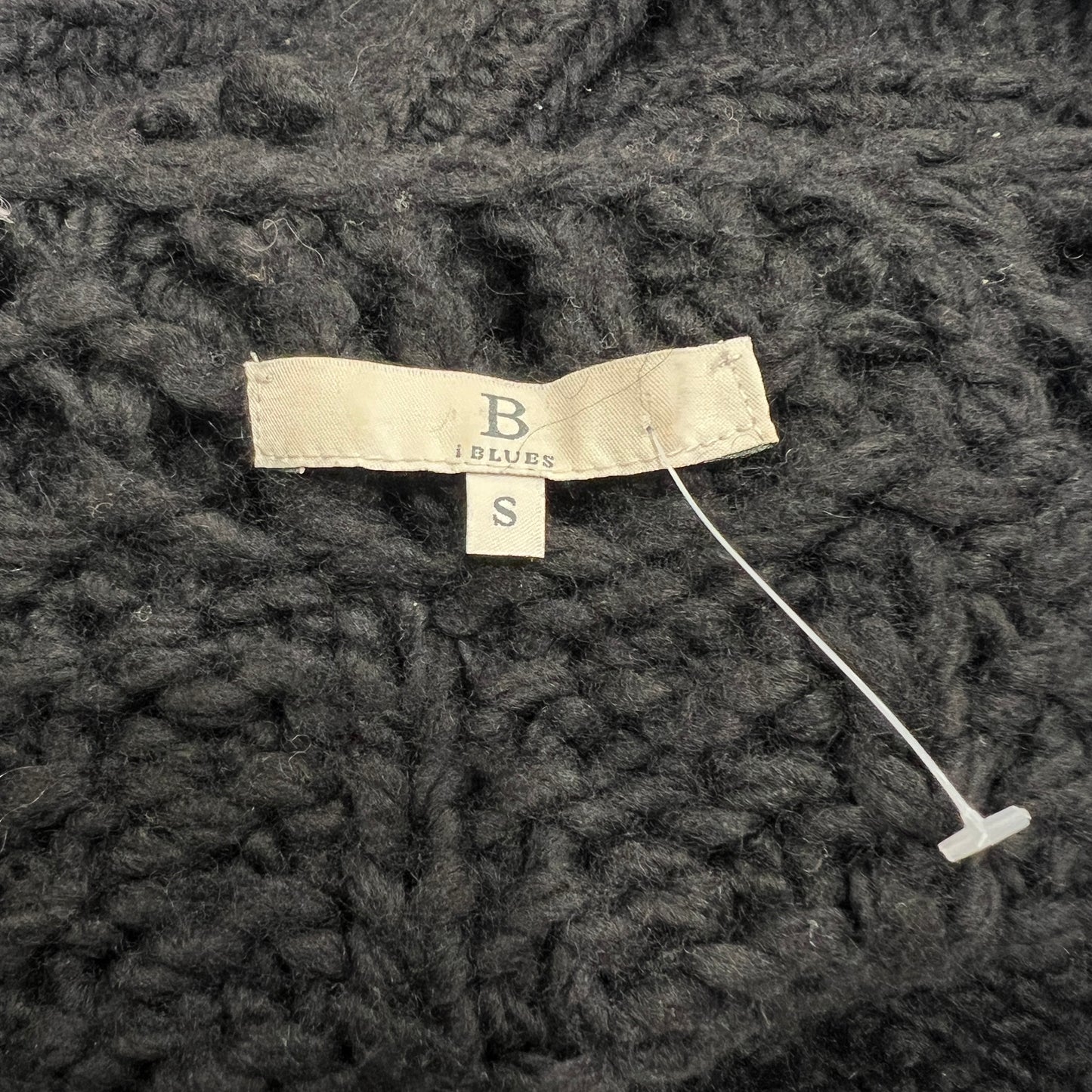 iblues 00s black wool knit front tie cardigan with fringes