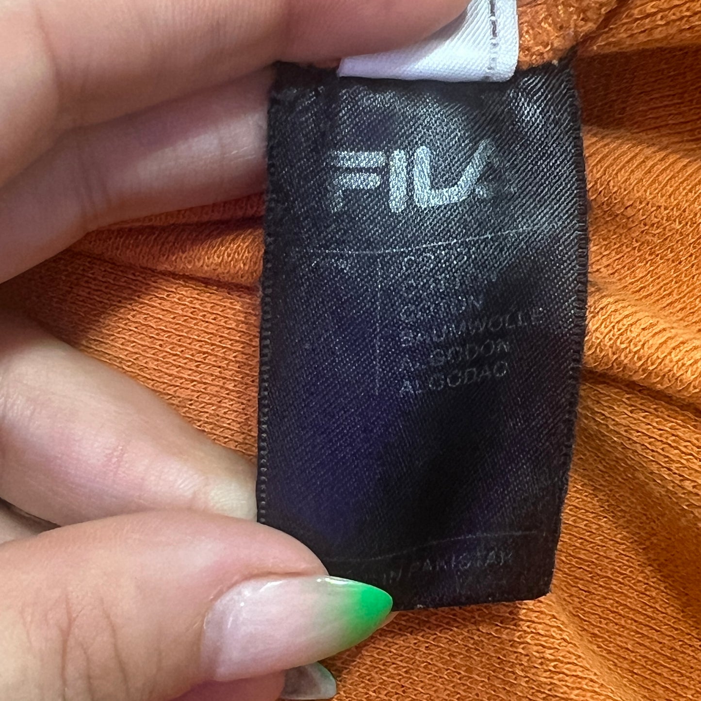 fila 00s orange long sleeve polo tshirt