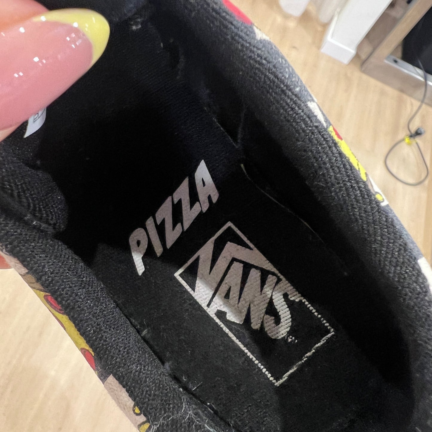 vans black white checkered pizza lace up canvas shoes
