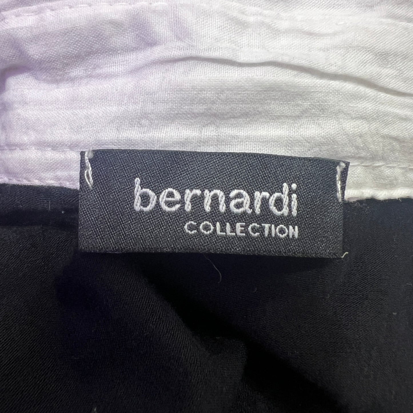 bernardi 00s black wrap around blouse with white shirt collar