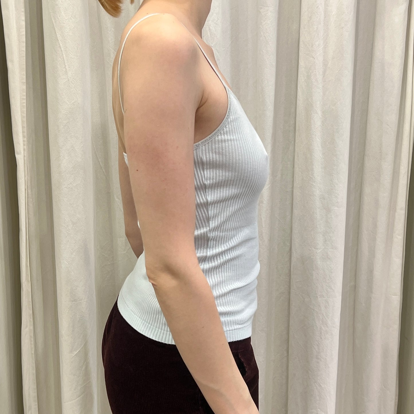 la perla 00s baby blue ribbed cotton cami top