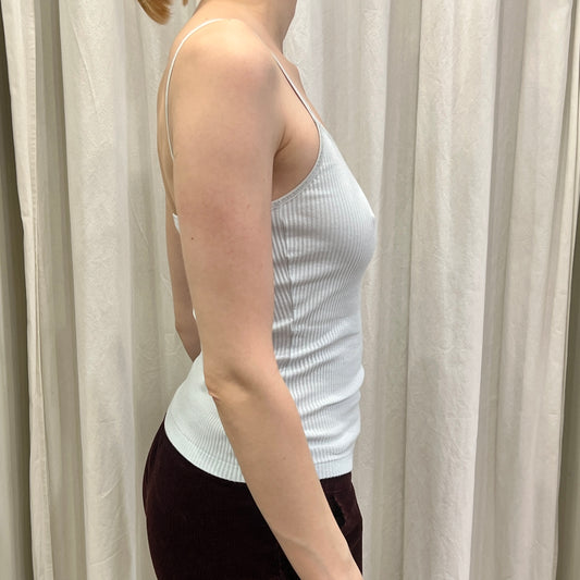 la perla 00s baby blue ribbed cotton cami top