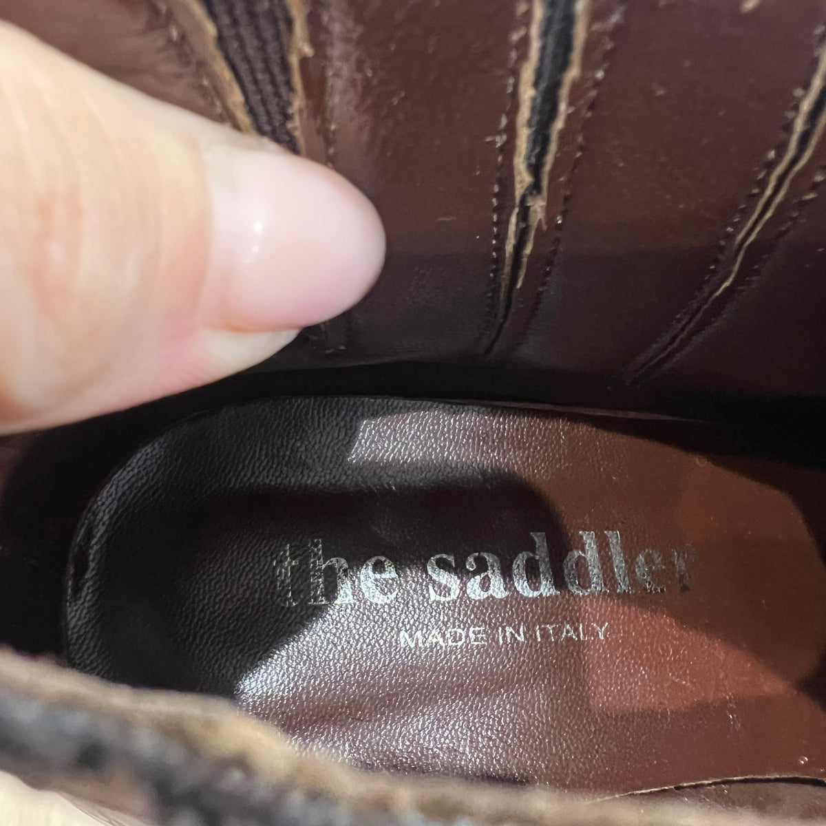 the saddler brown croc print leather cowboy ankle boots