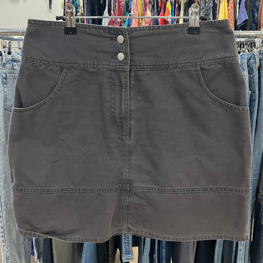 nafnaf 00s dark grey high waist denim miniskirt