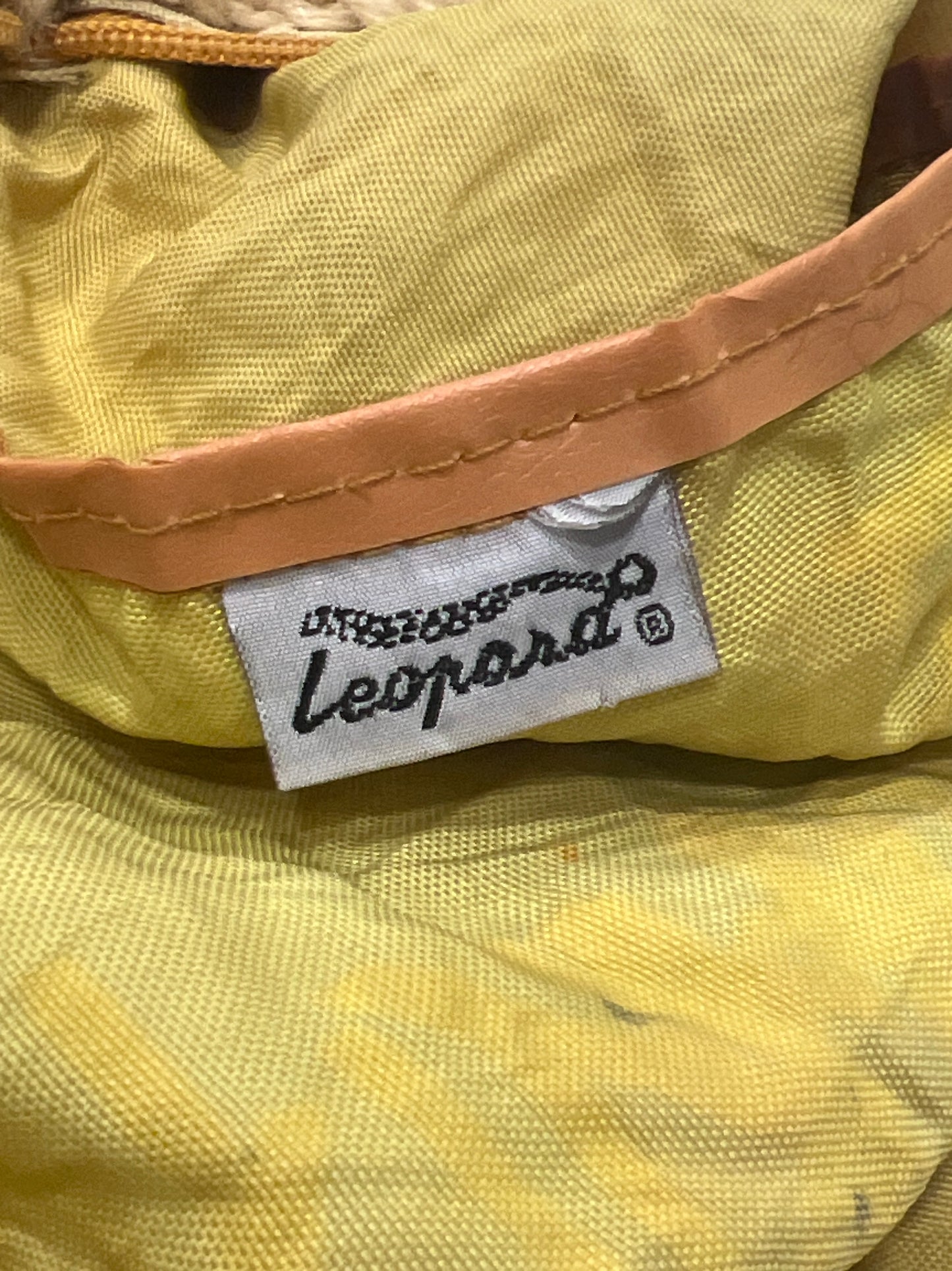 leopard 00s beige cotton crochet crossbody bag with bamboo handles