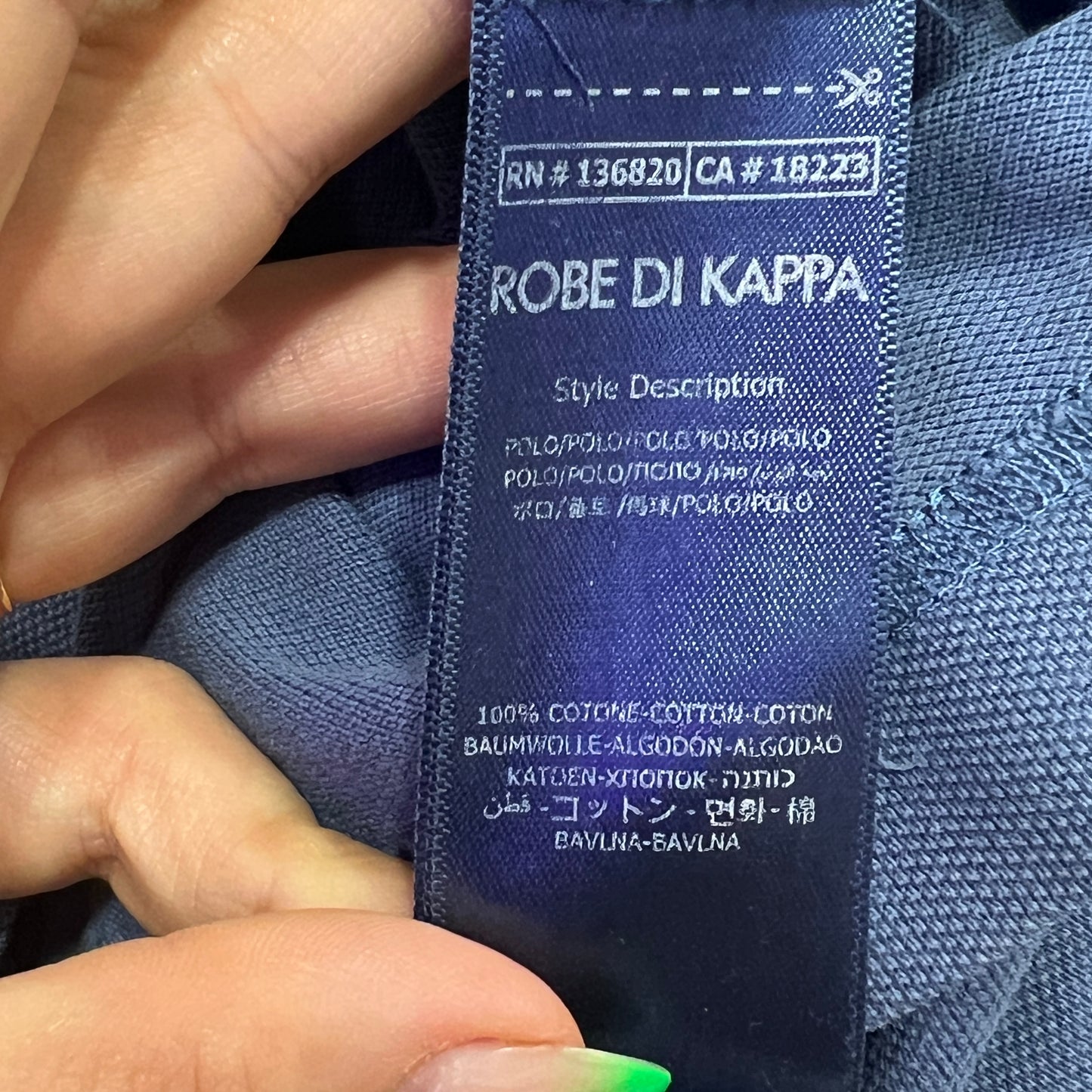 kappa blue short sleeve polo tshirt