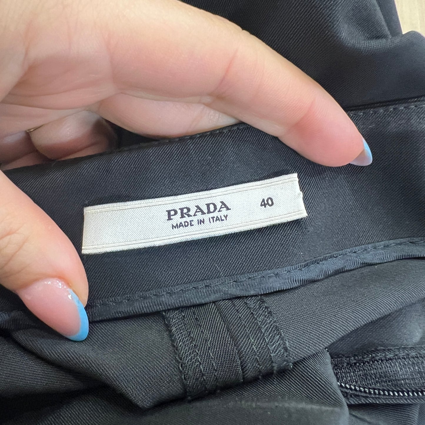 prada 00s black technical fabric straight leg high waisted pants