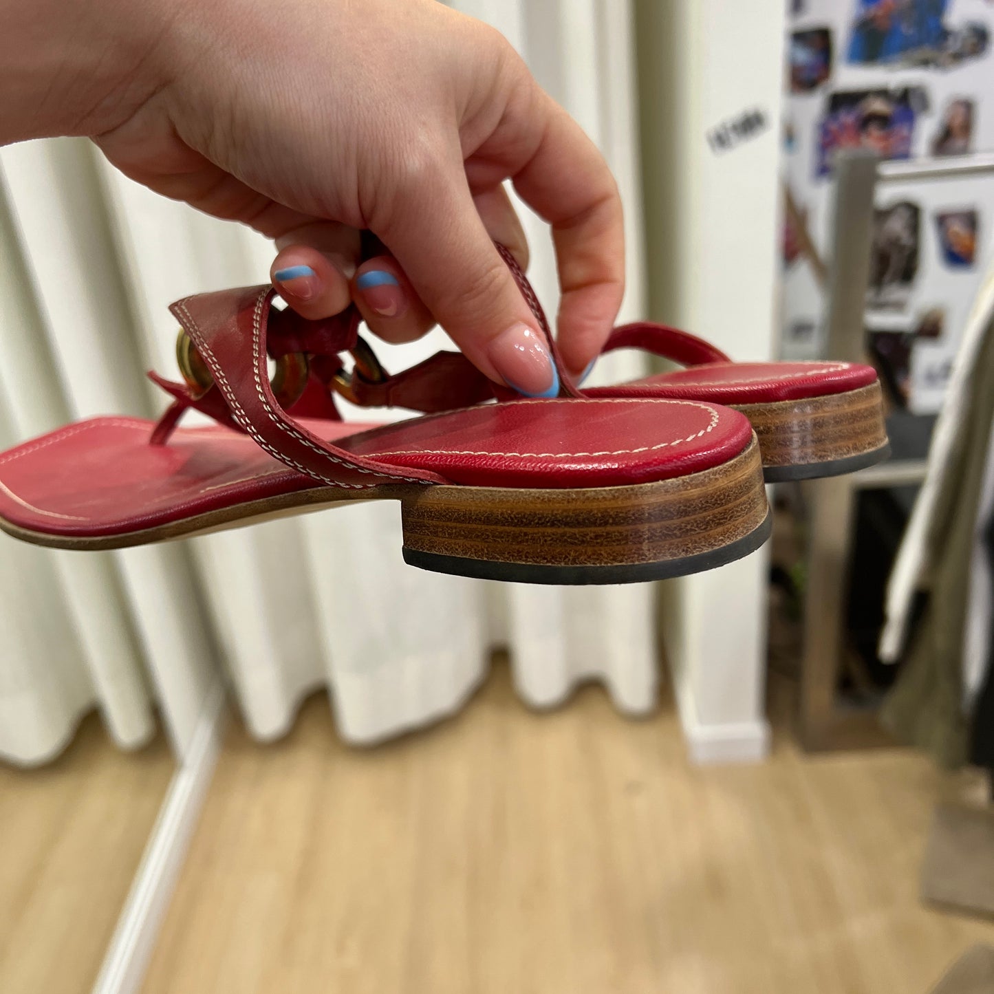 sergio rossi 00s red leather sandals