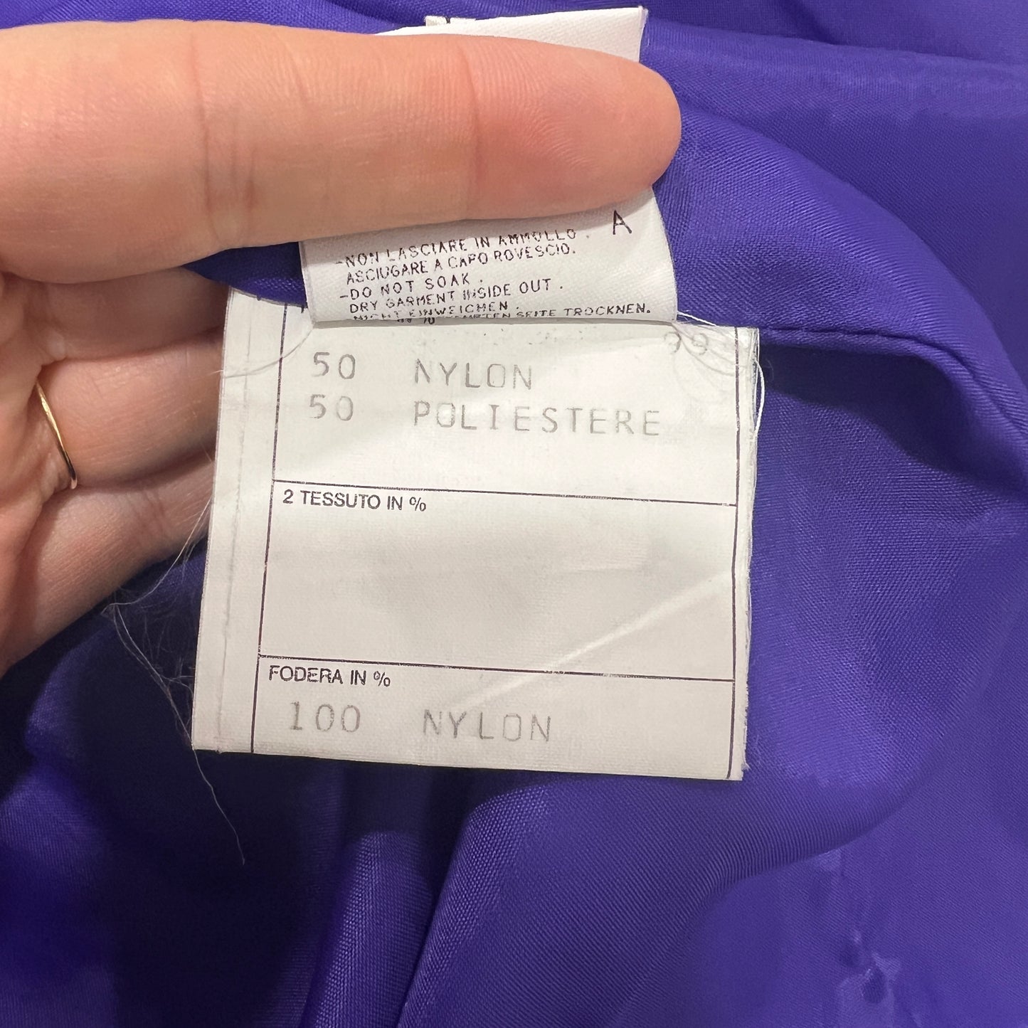 belfe 90s purple puffer jacket with padded shoulders