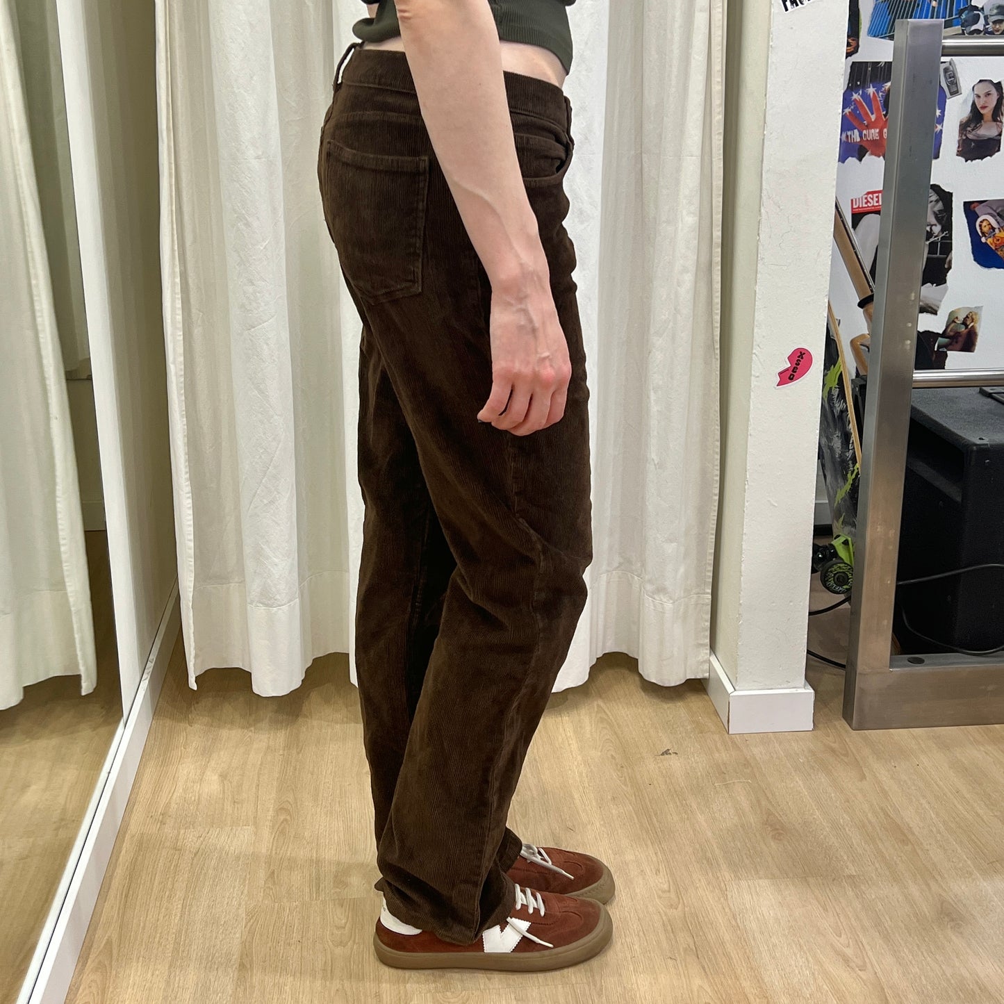 see by chloé 00s brown corduroy velvet flared low waist pants