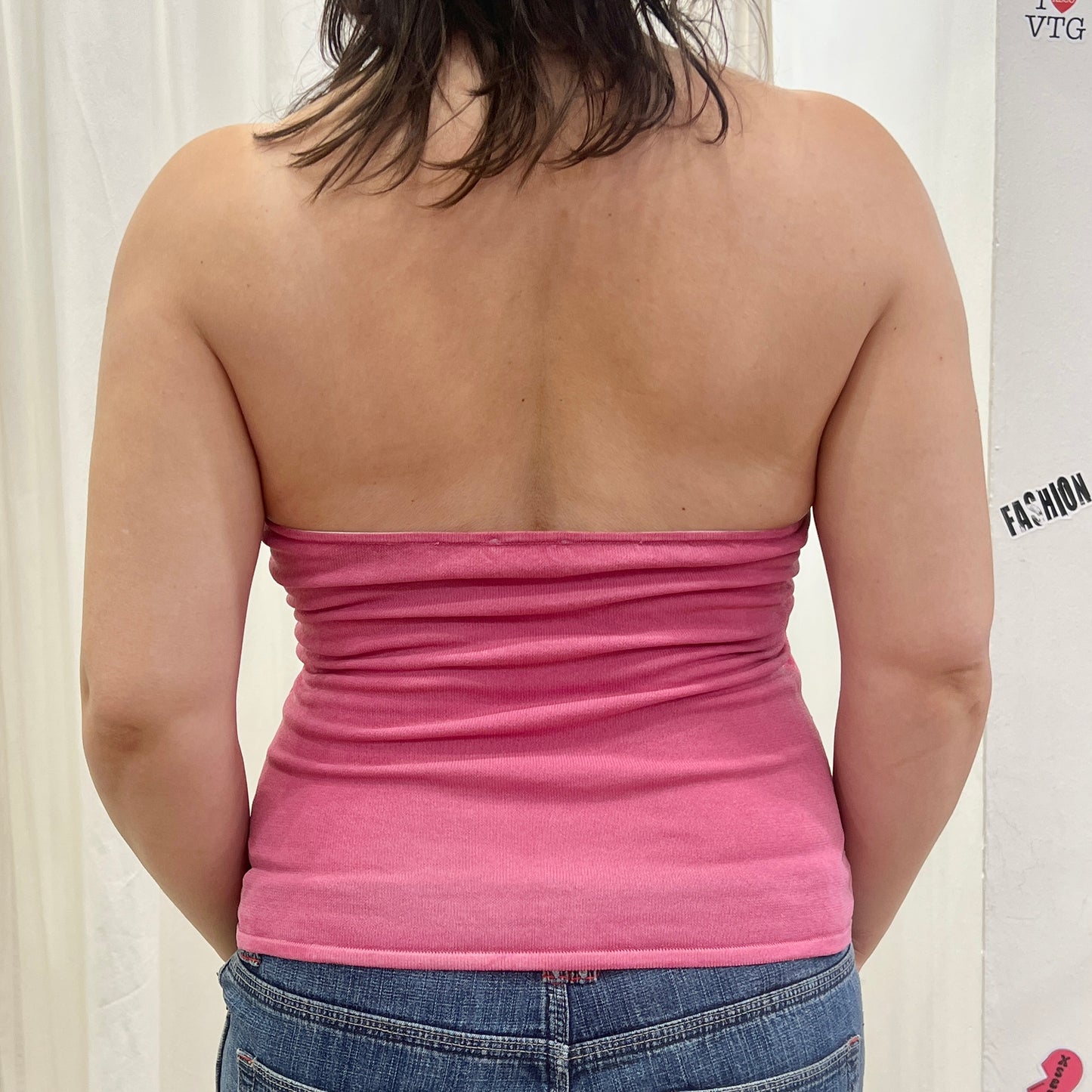 salepepe 00s pink halter top with beaded fruit print
