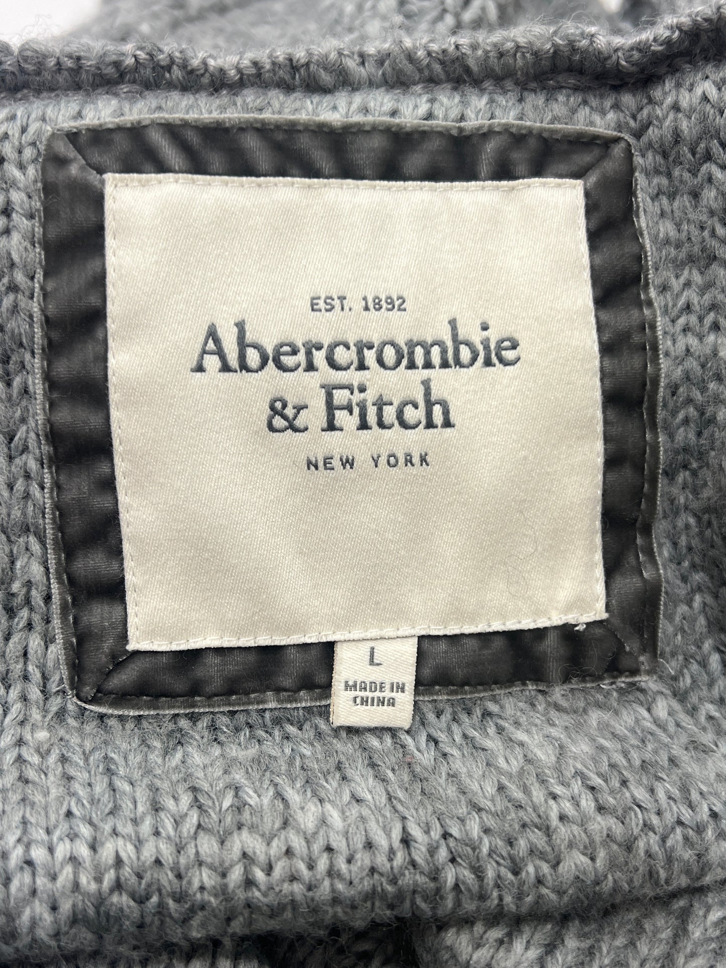 abercrombie&fitch 00s grey wool v neck sweater