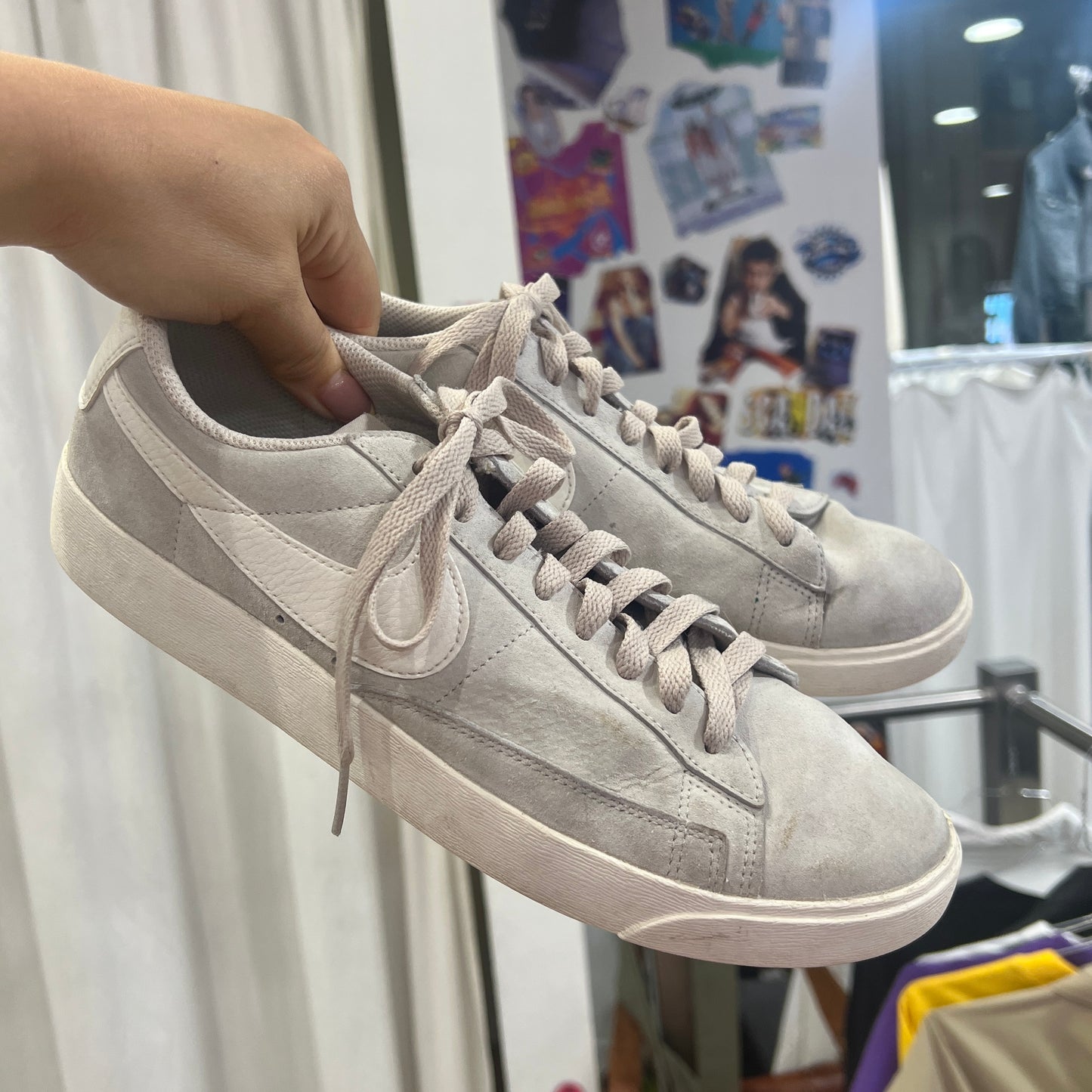 nike blazer 2018 ice grey suede low top sneakers